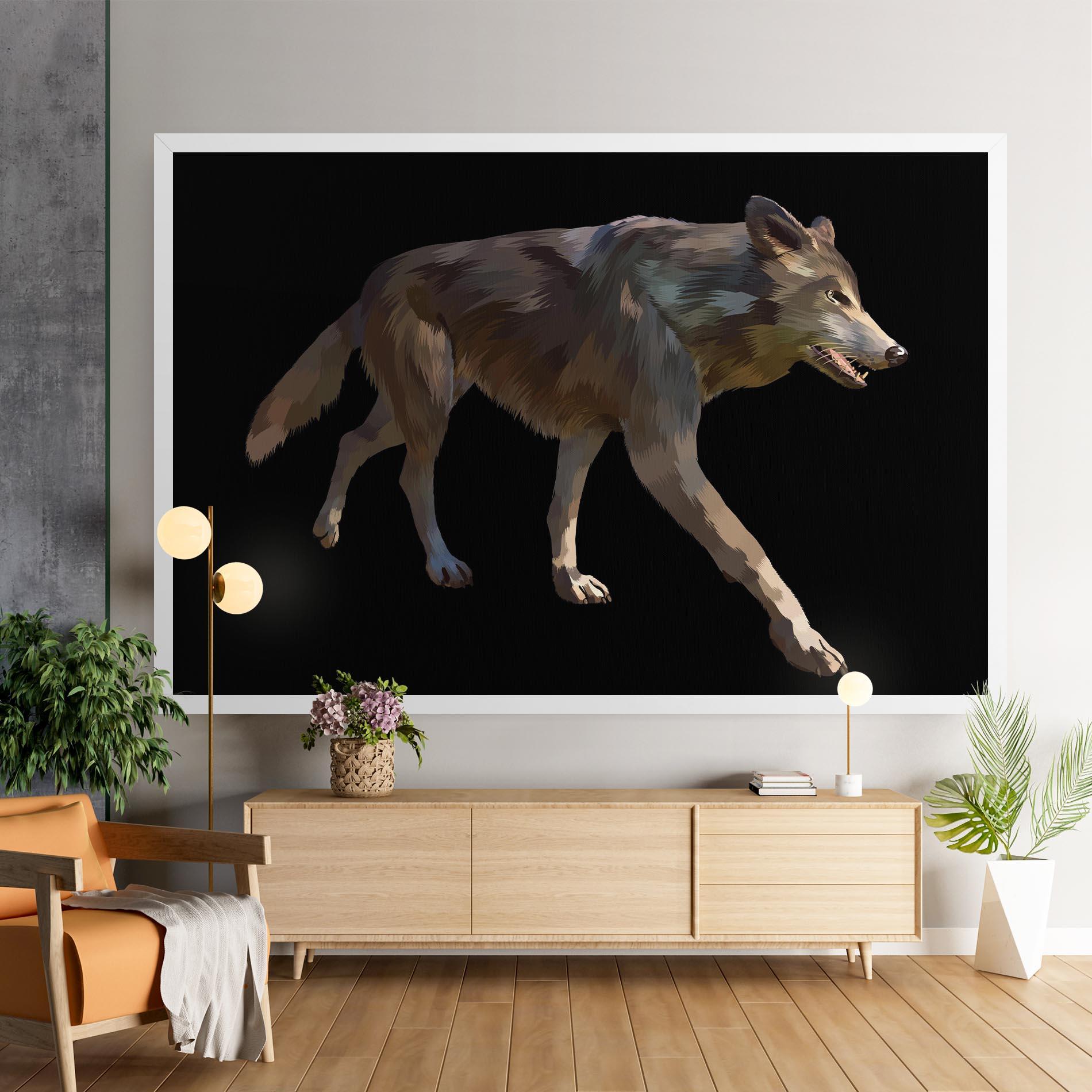 Leinwandbild 3d Wolf mockup 9