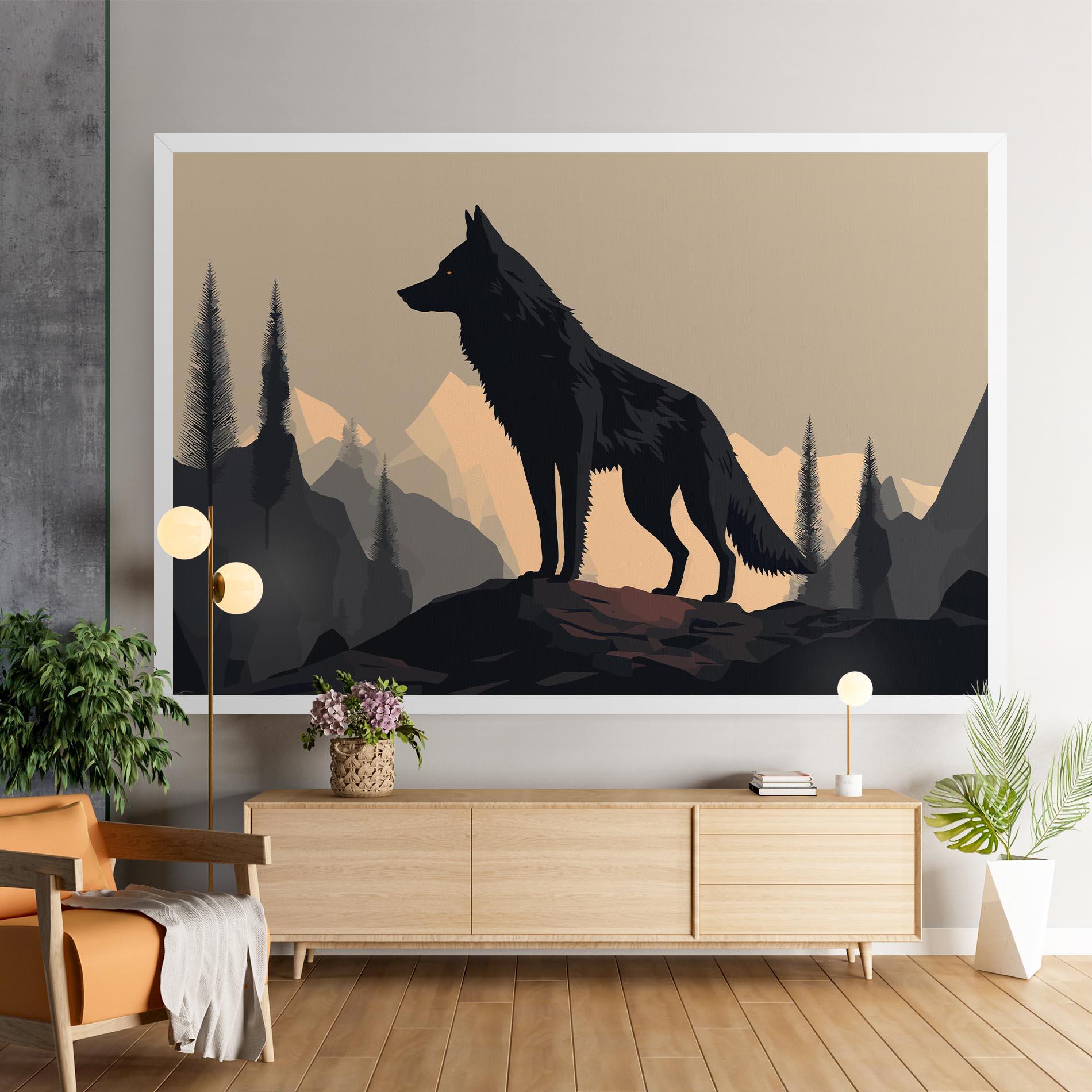 Leinwandbild Black Wolf mockup 9