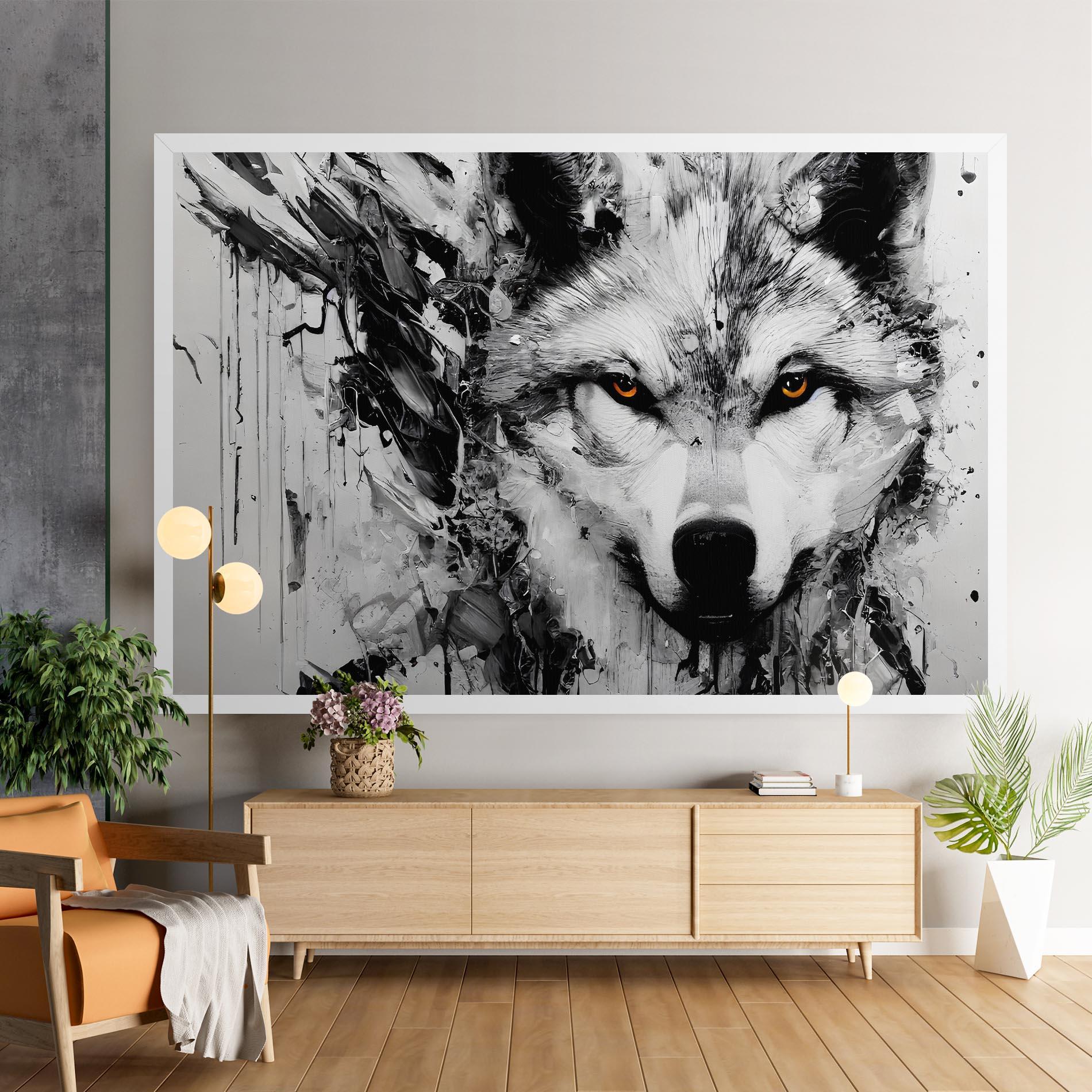 Leinwandbild Grey Wolf Portrait mockup 9