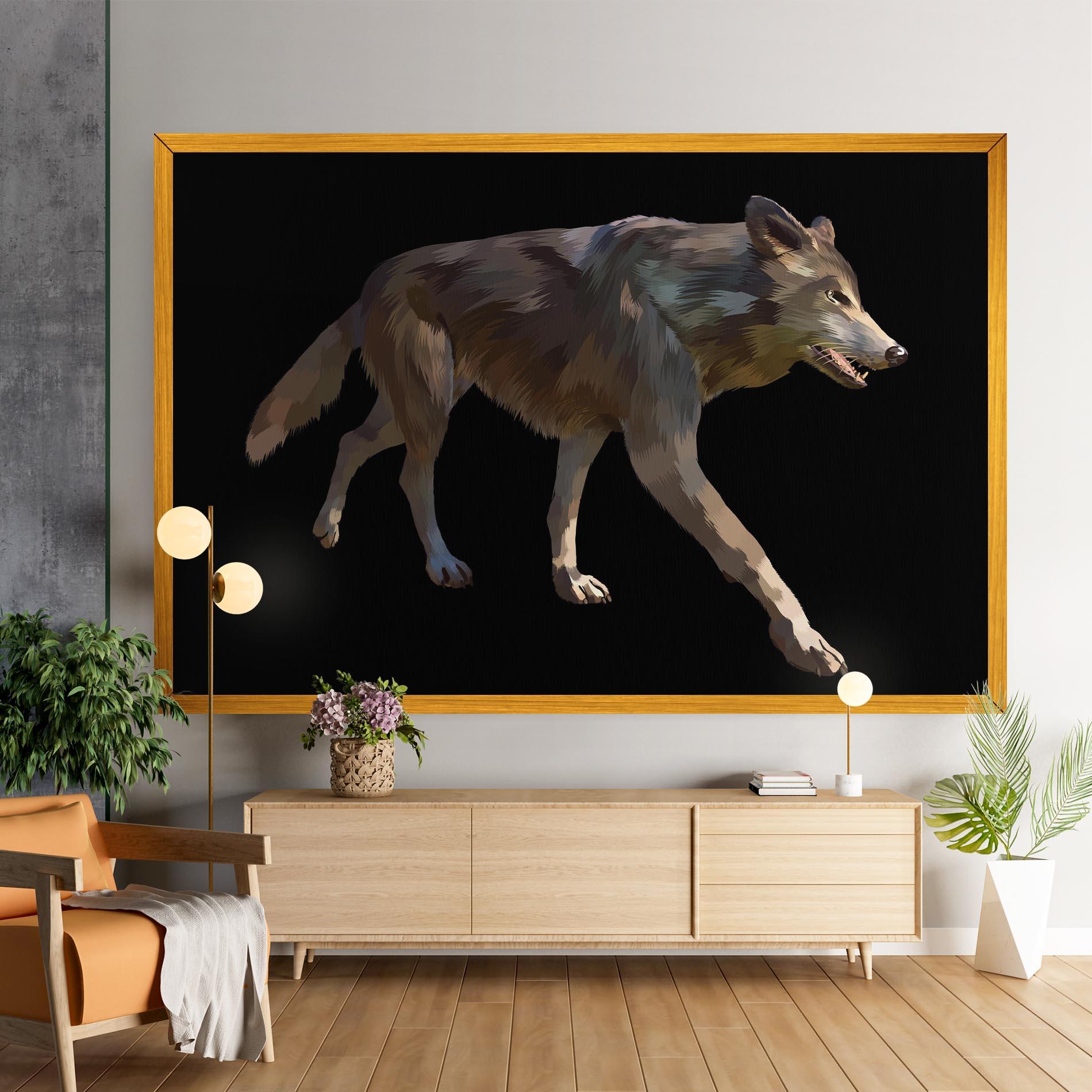 Leinwandbild 3d Wolf mockup 9