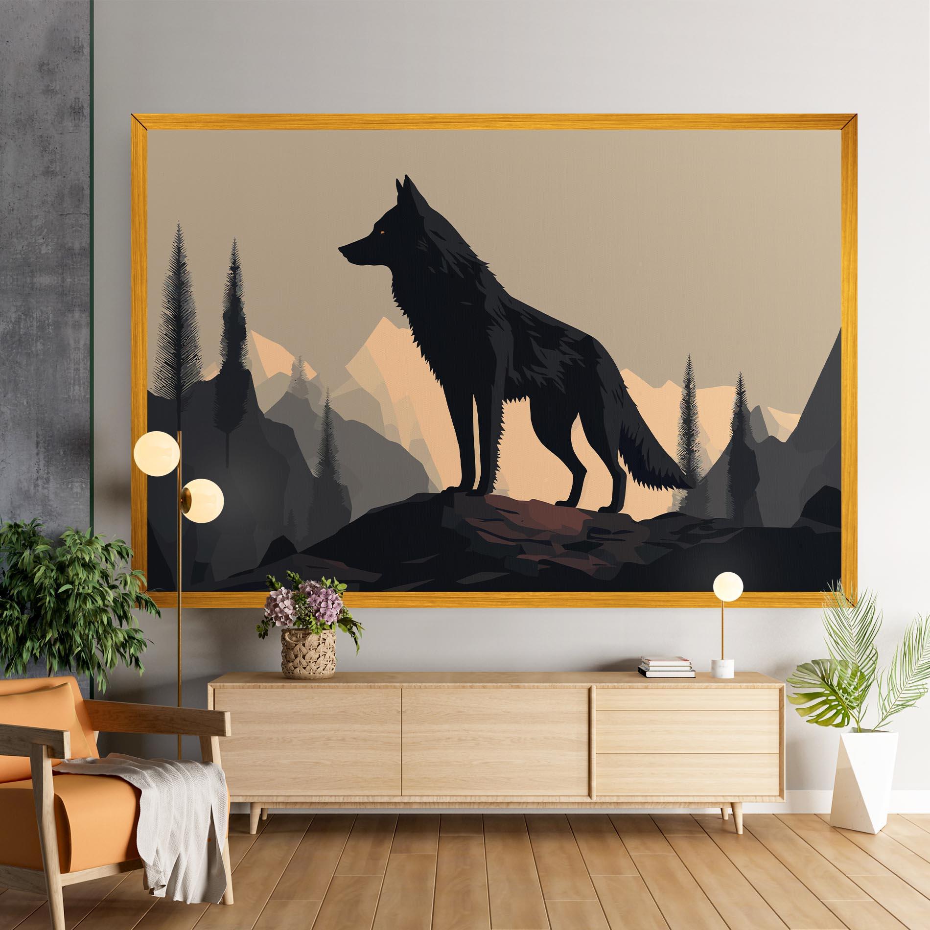 Leinwandbild Black Wolf mockup 9