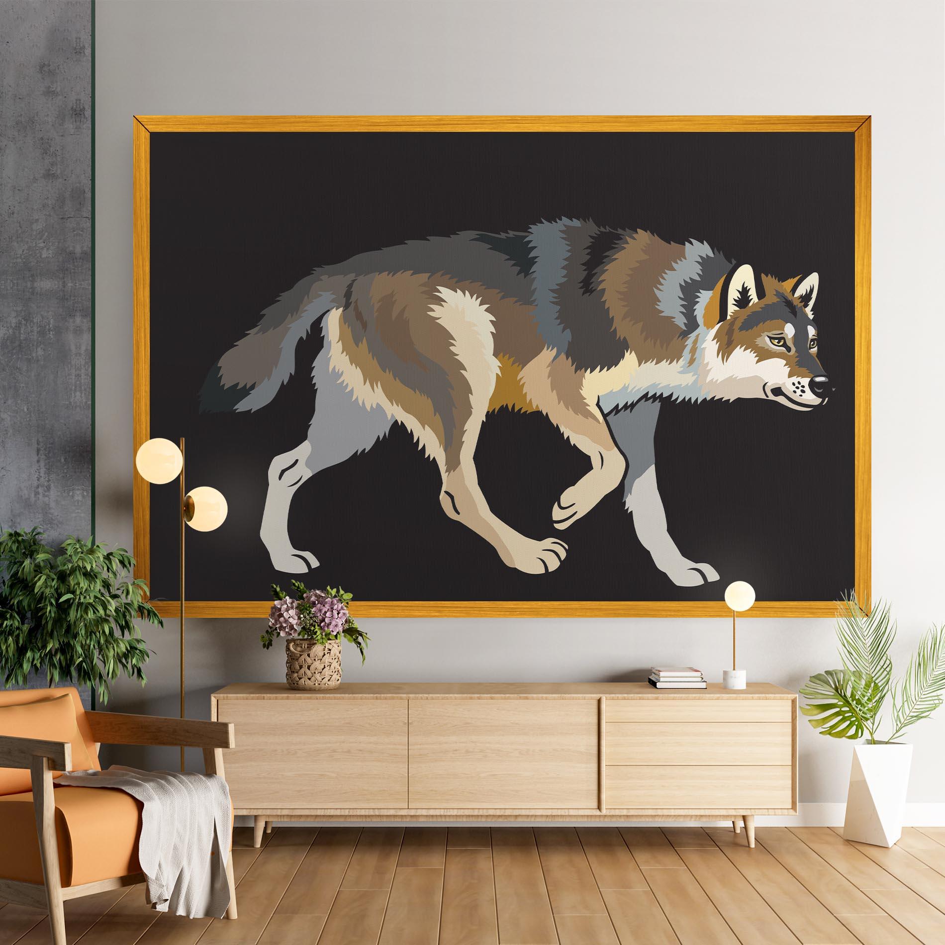 Leinwandbild Cartoon Wolf mockup 9