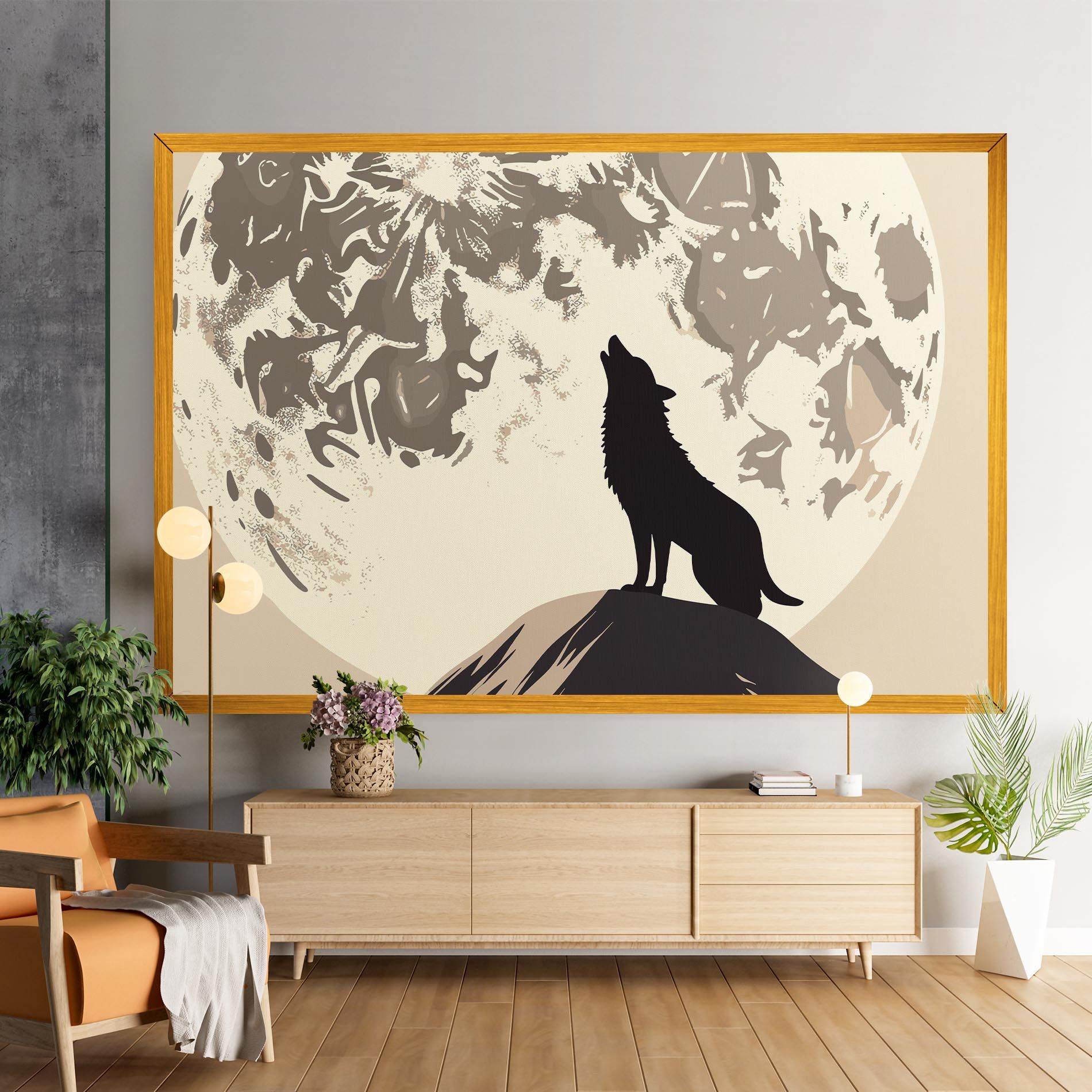 Cream Moon Wolf mockup 9