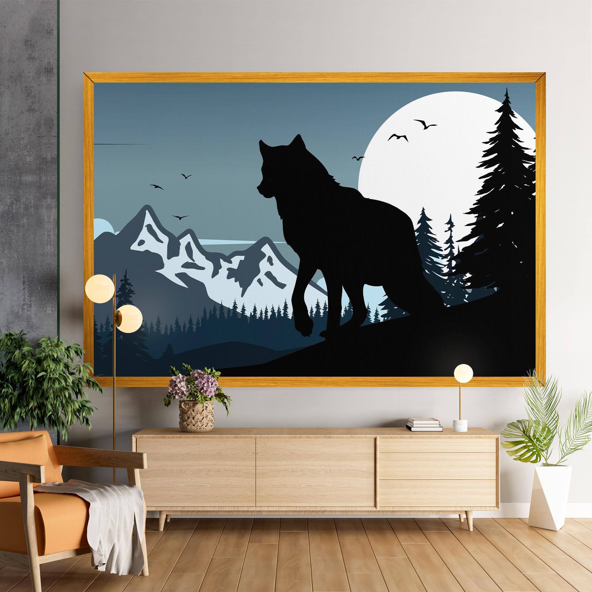 Leinwandbild Hill Wolf mockup 9