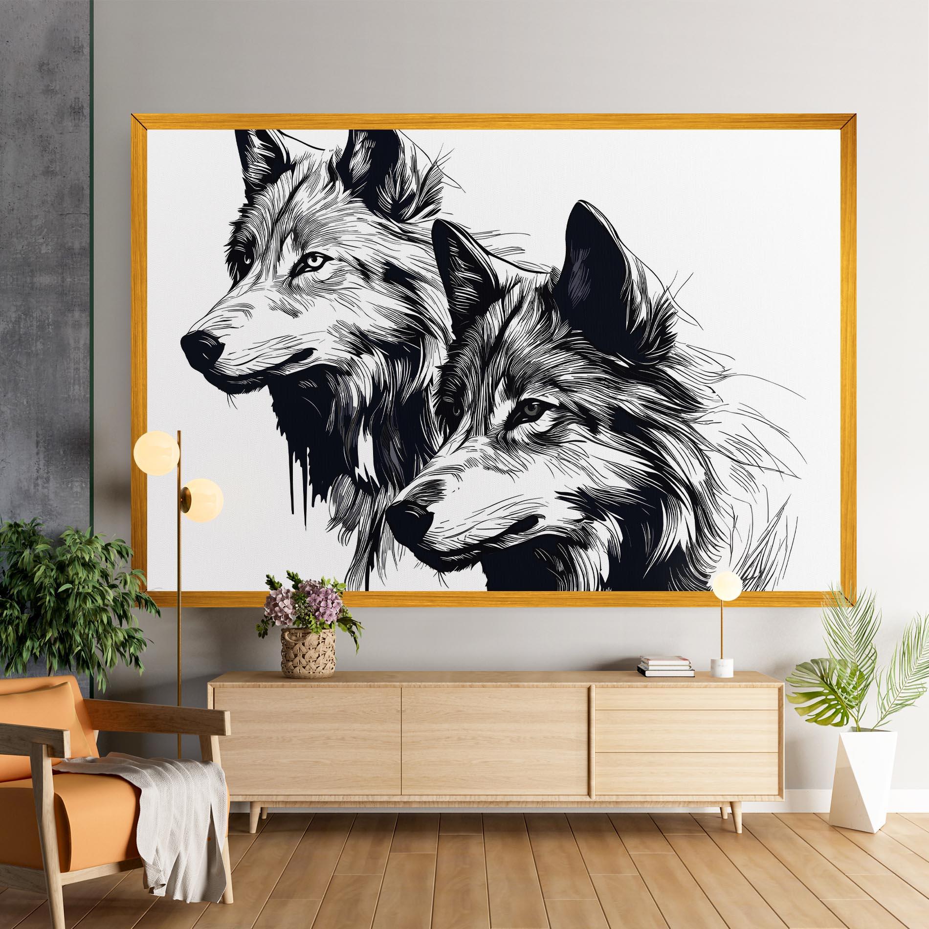 Leinwandbild Wolf Friends mockup 9