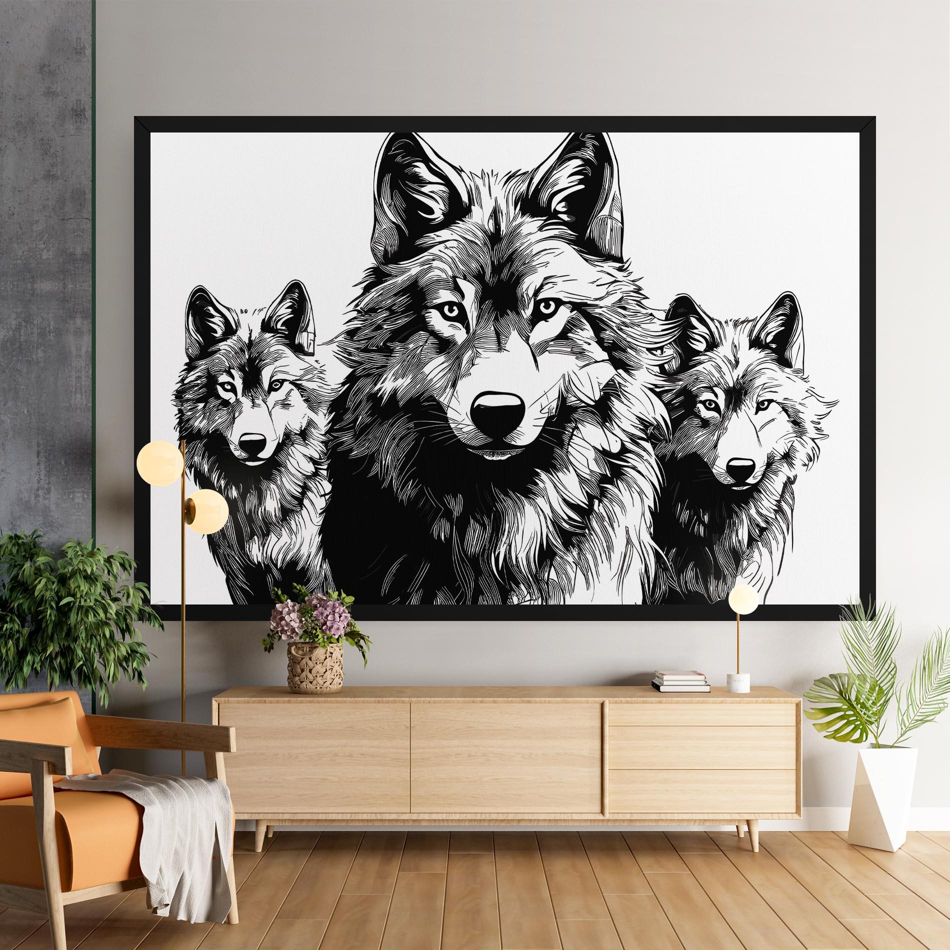 Leinwandbild 3 Wolves mockup 9