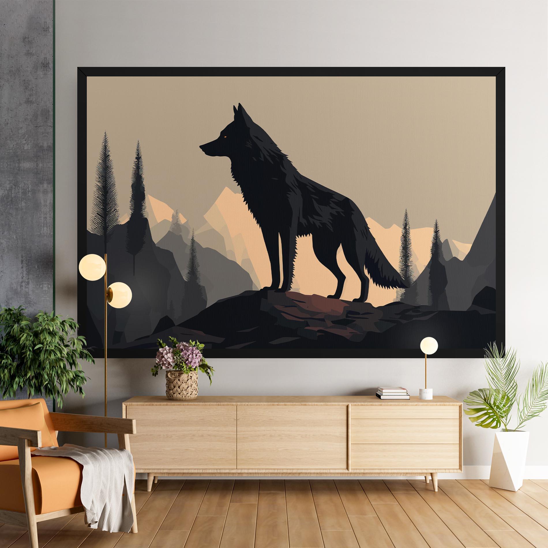 Leinwandbild Black Wolf mockup 9