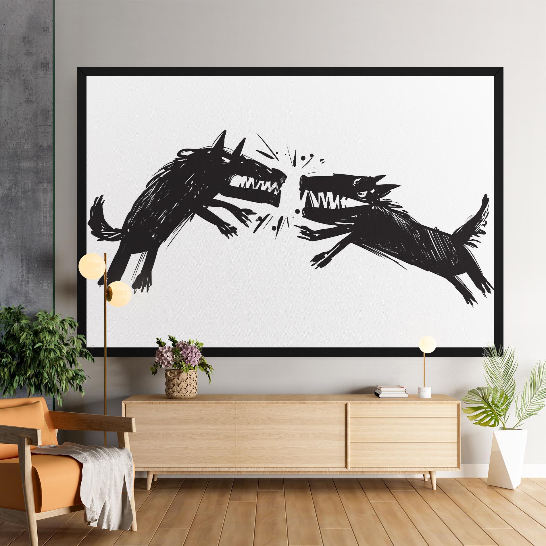 Leinwandbild Black Wolves mockup 9