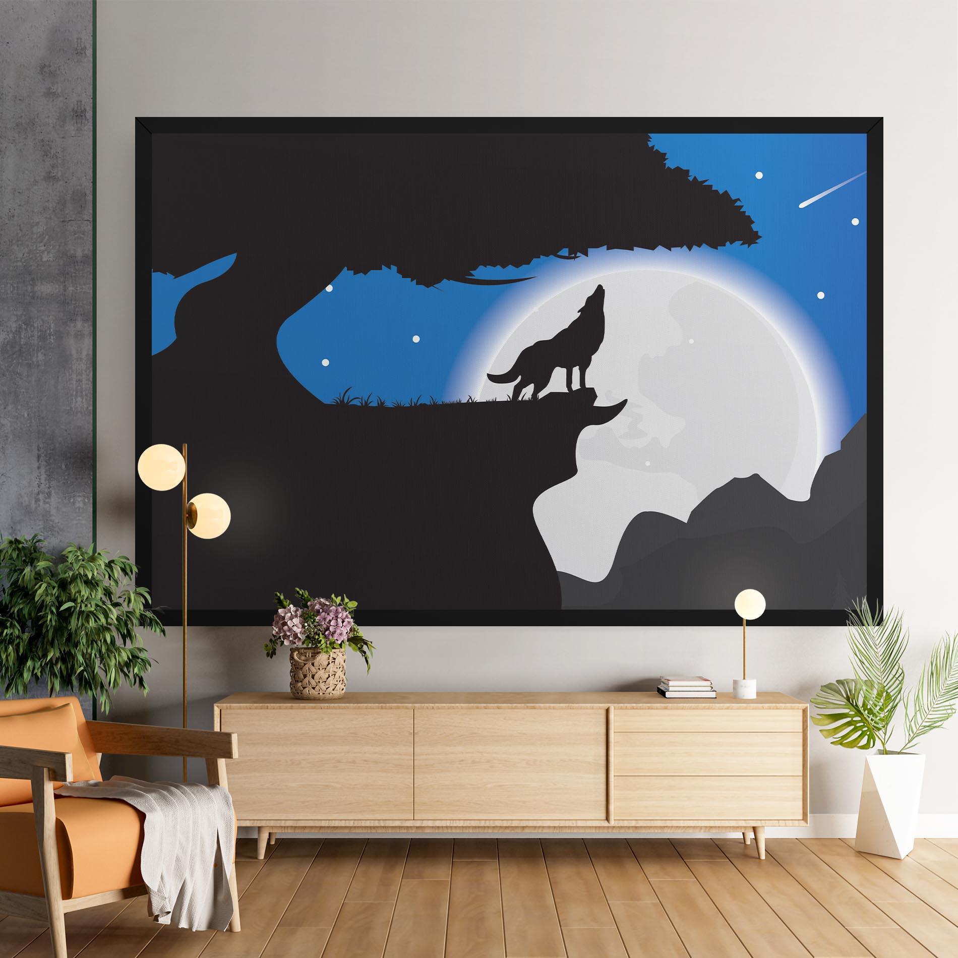 Leinwandbild Blue Light Wolf mockup 9