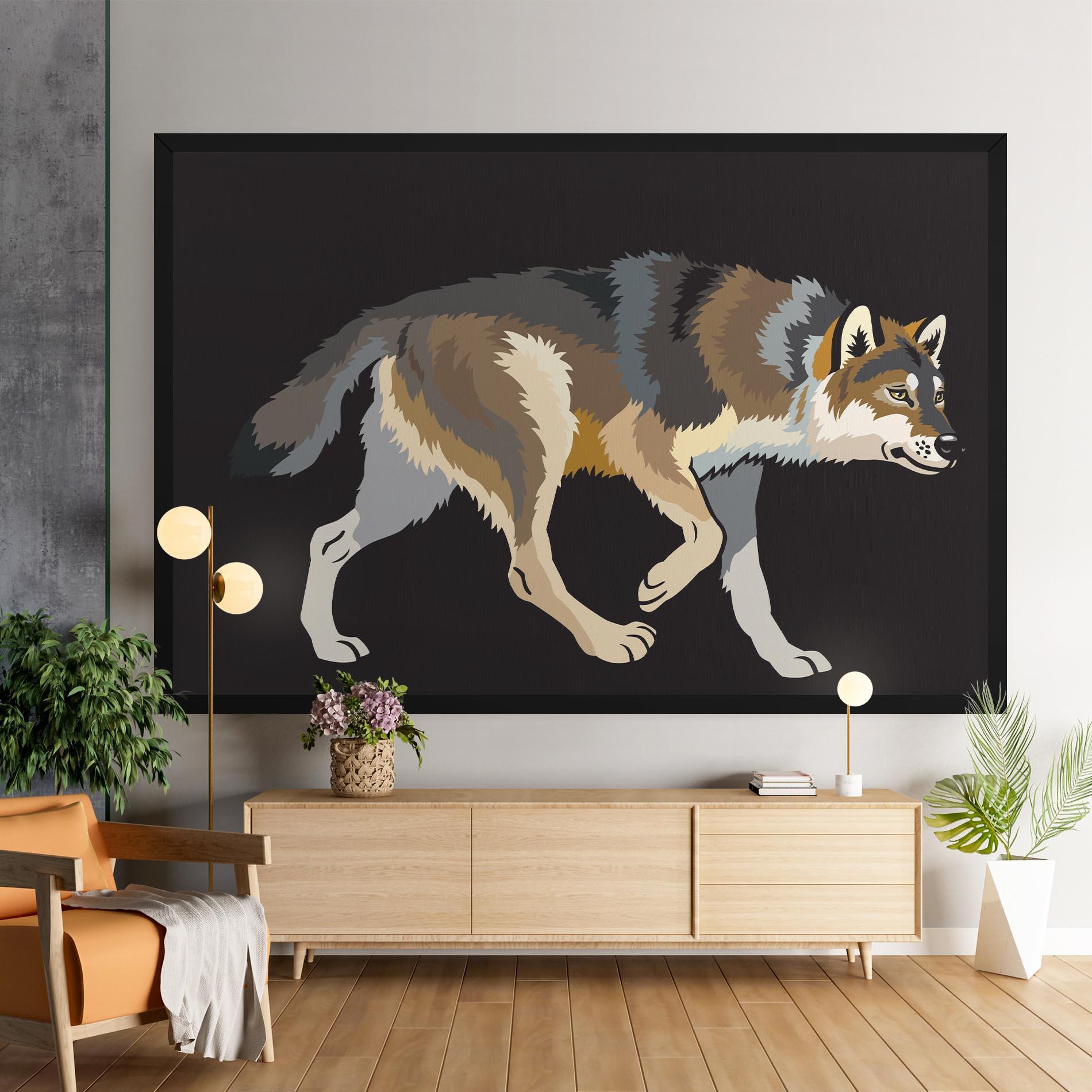Leinwandbild Cartoon Wolf mockup 9
