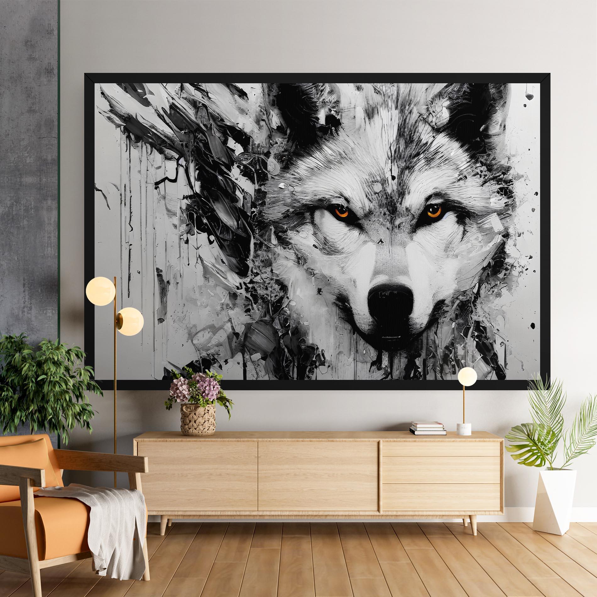 Leinwandbild Grey Wolf Portrait mockup 9