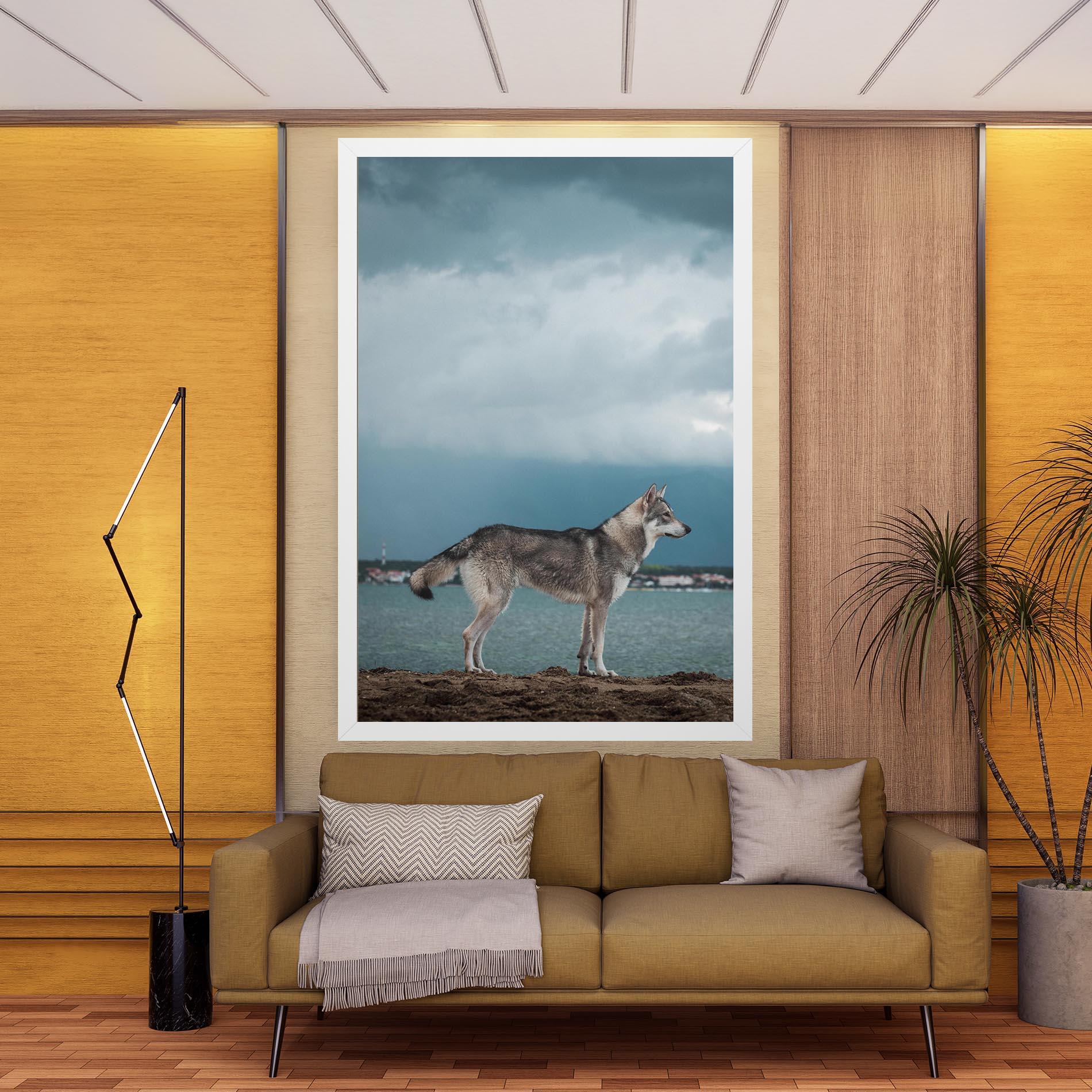 Leinwandbild Grey Wolf Looking mockup 9