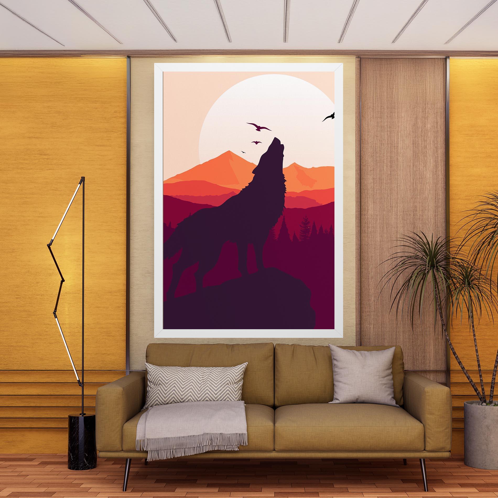 Leinwandbild Wolf Pink Moon mockup 9