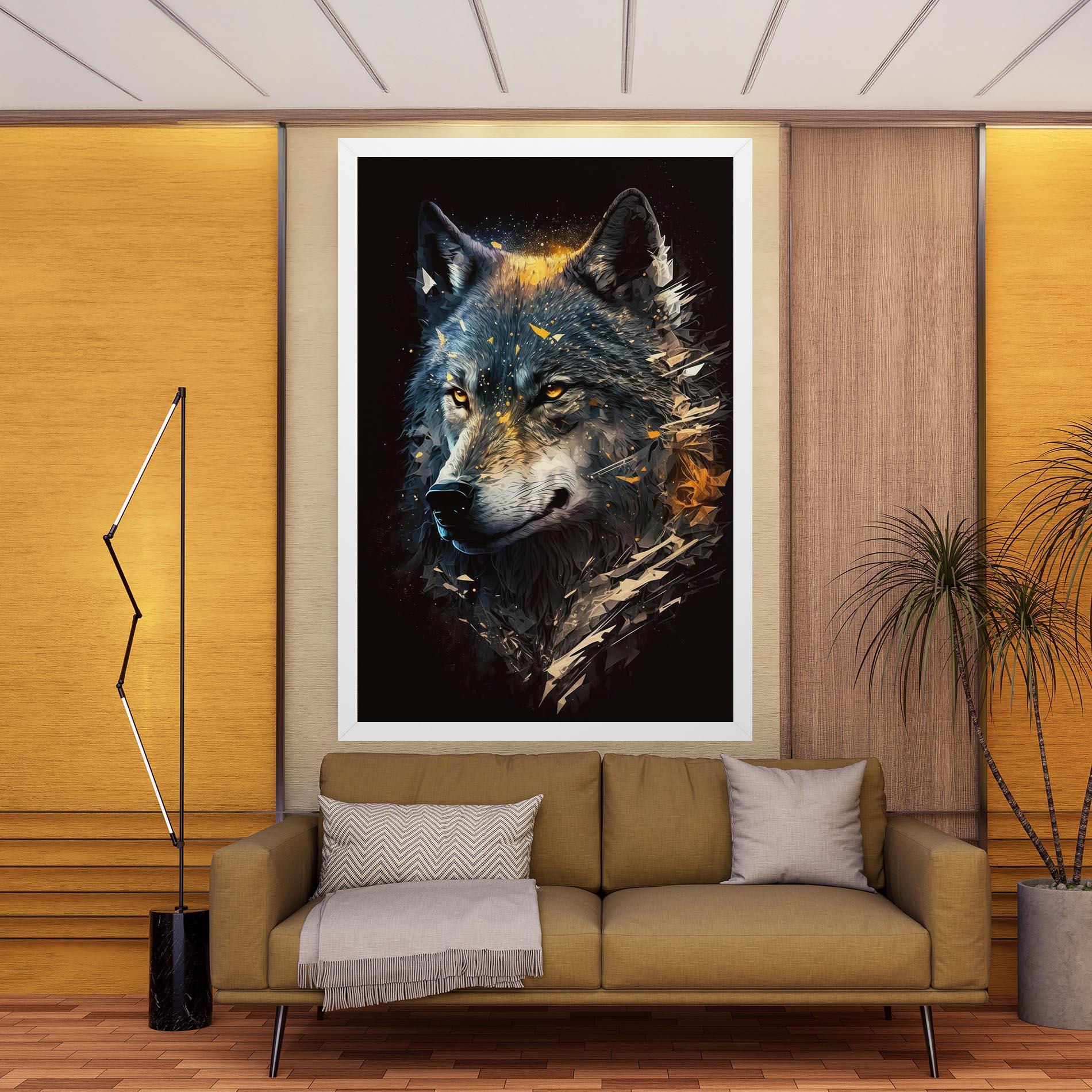 Leinwandbild Wolf Portrait mockup 9