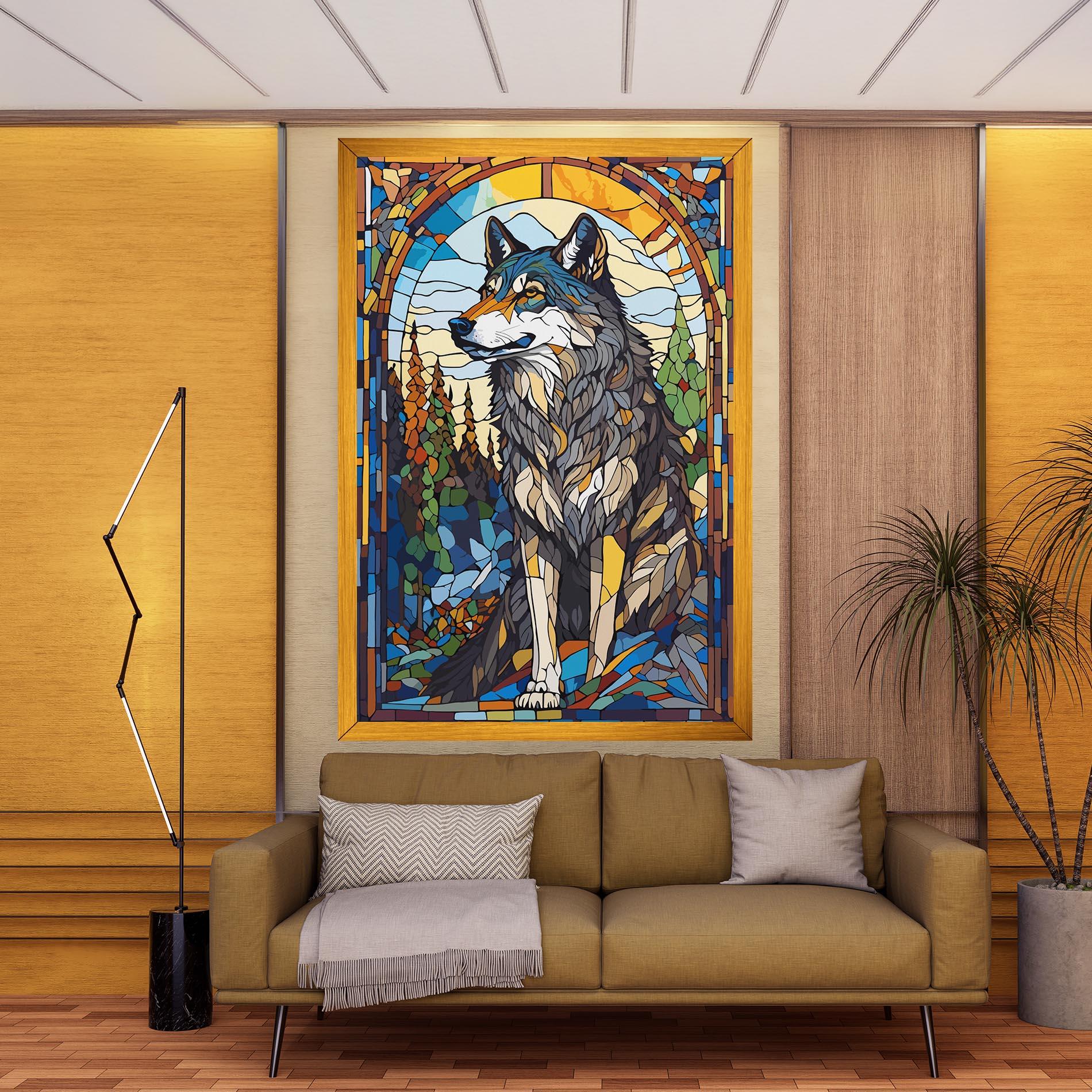 Leinwandbild Glass Wolf mockup 9