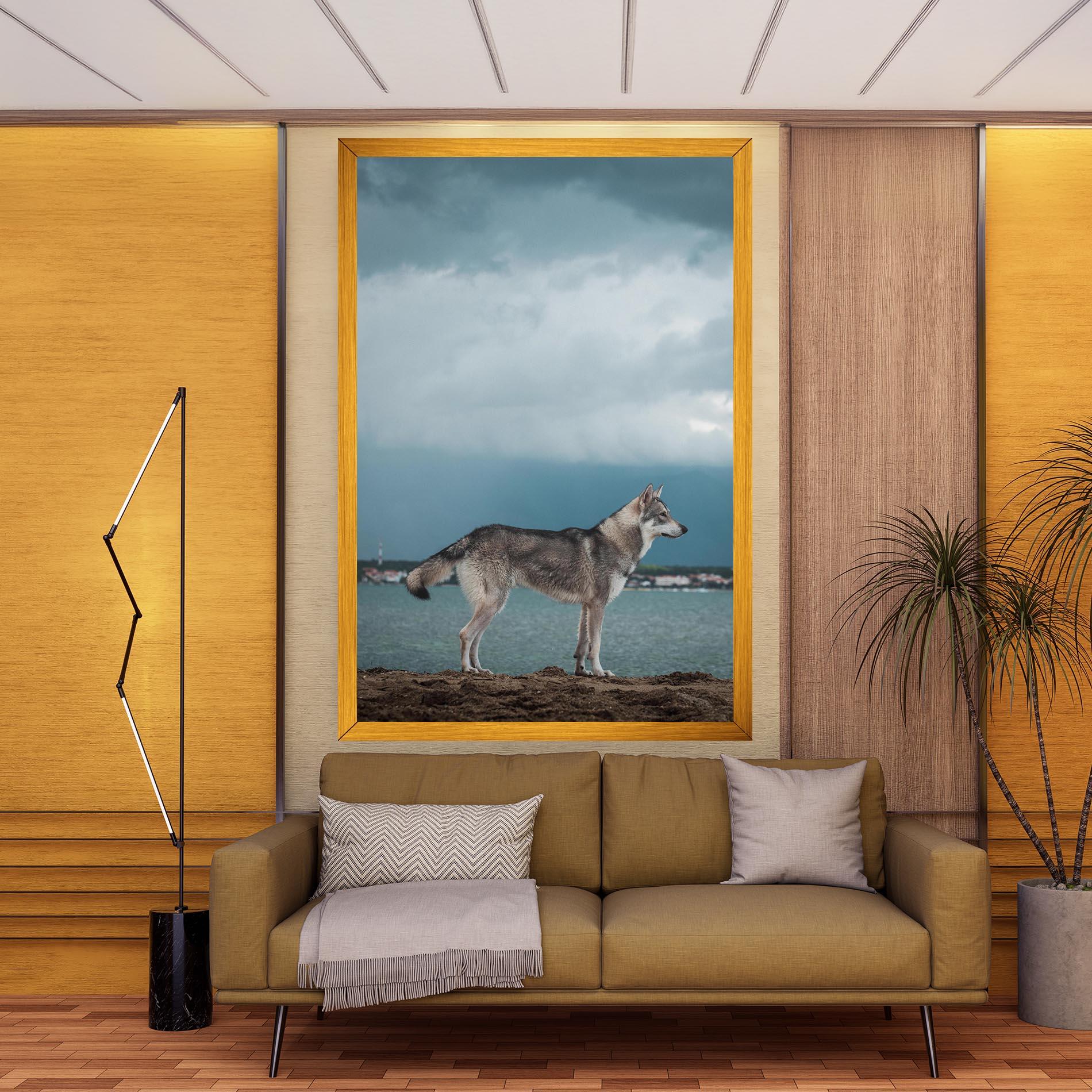 Leinwandbild Grey Wolf Looking mockup 9