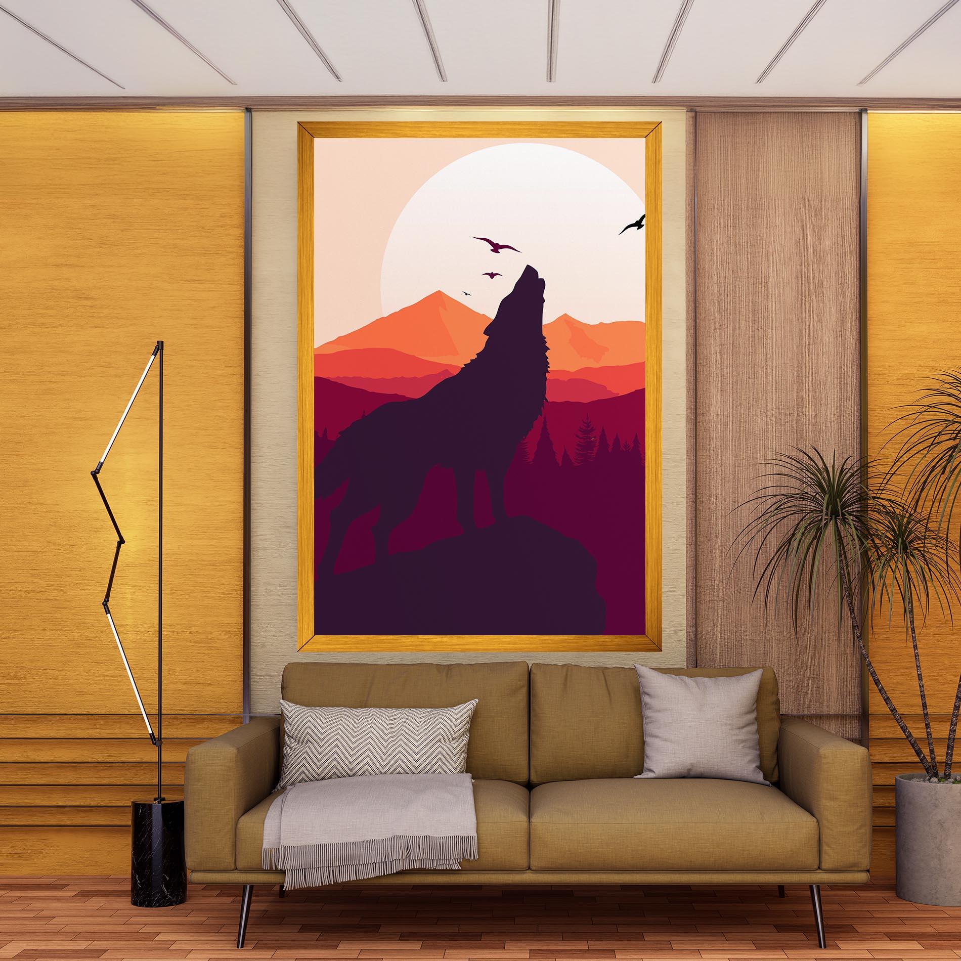 Leinwandbild Wolf Pink Moon mockup 9