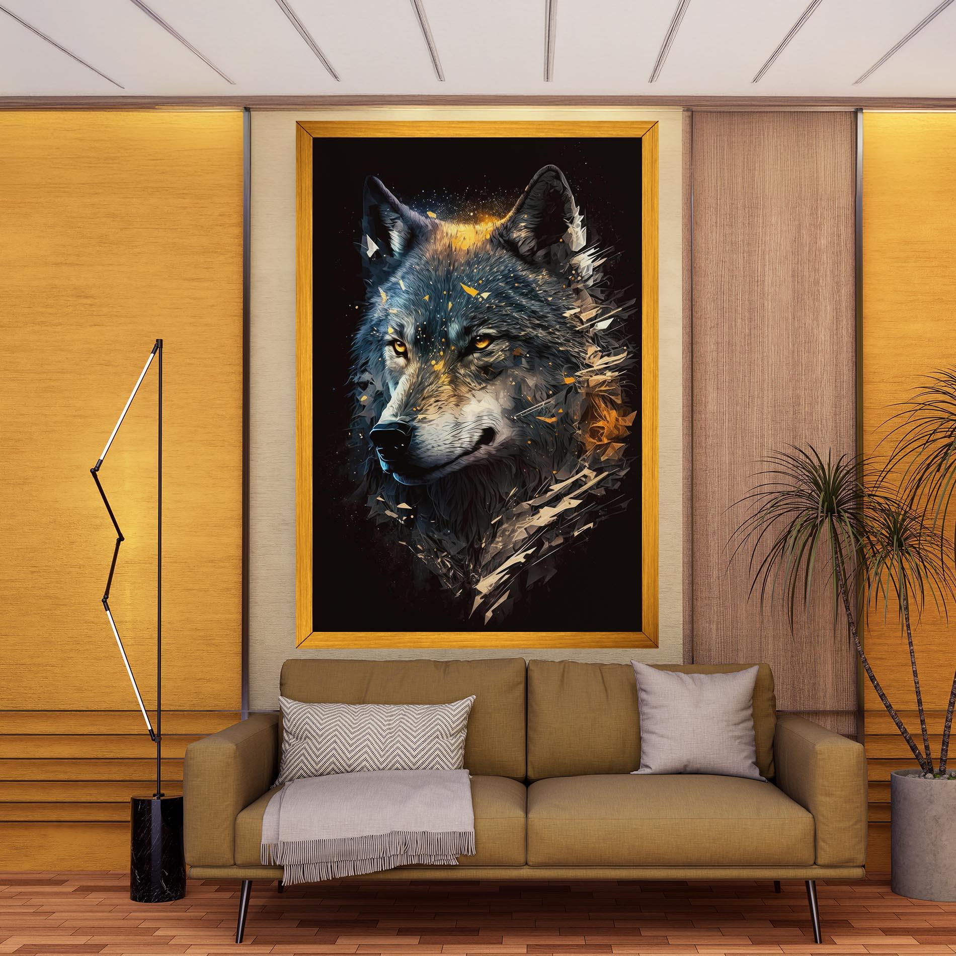 Leinwandbild Wolf Portrait mockup 9