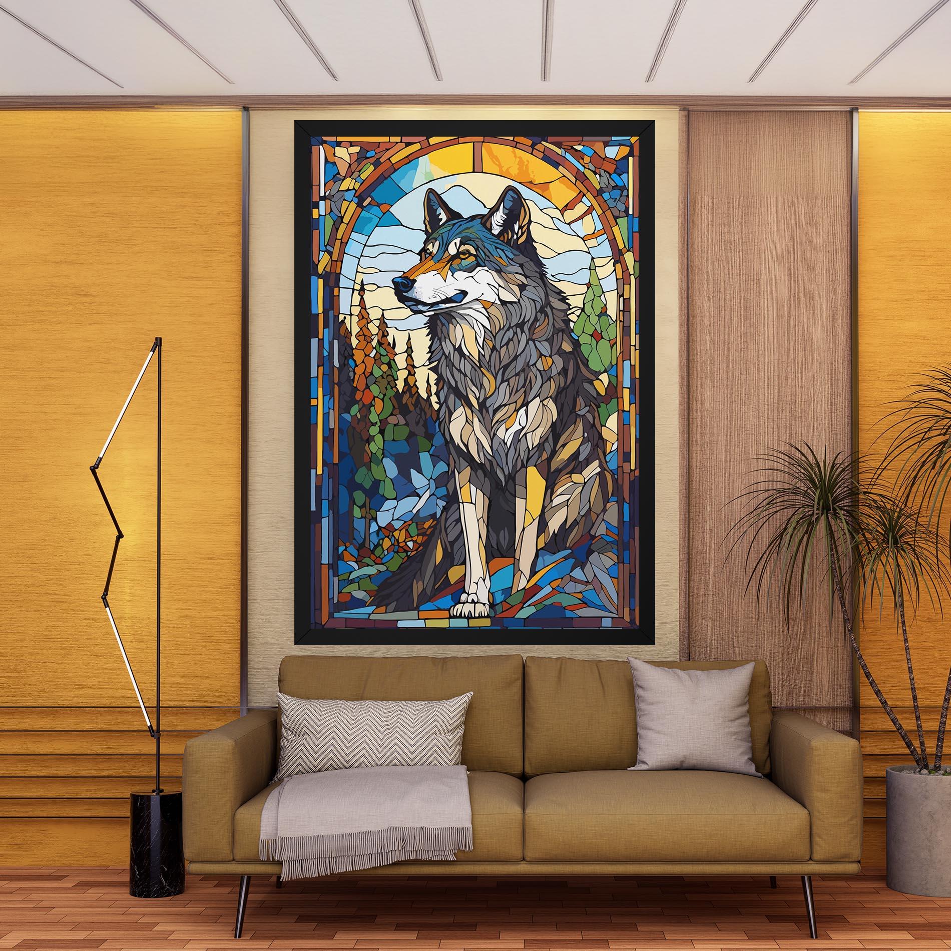 Leinwandbild Glass Wolf mockup 9
