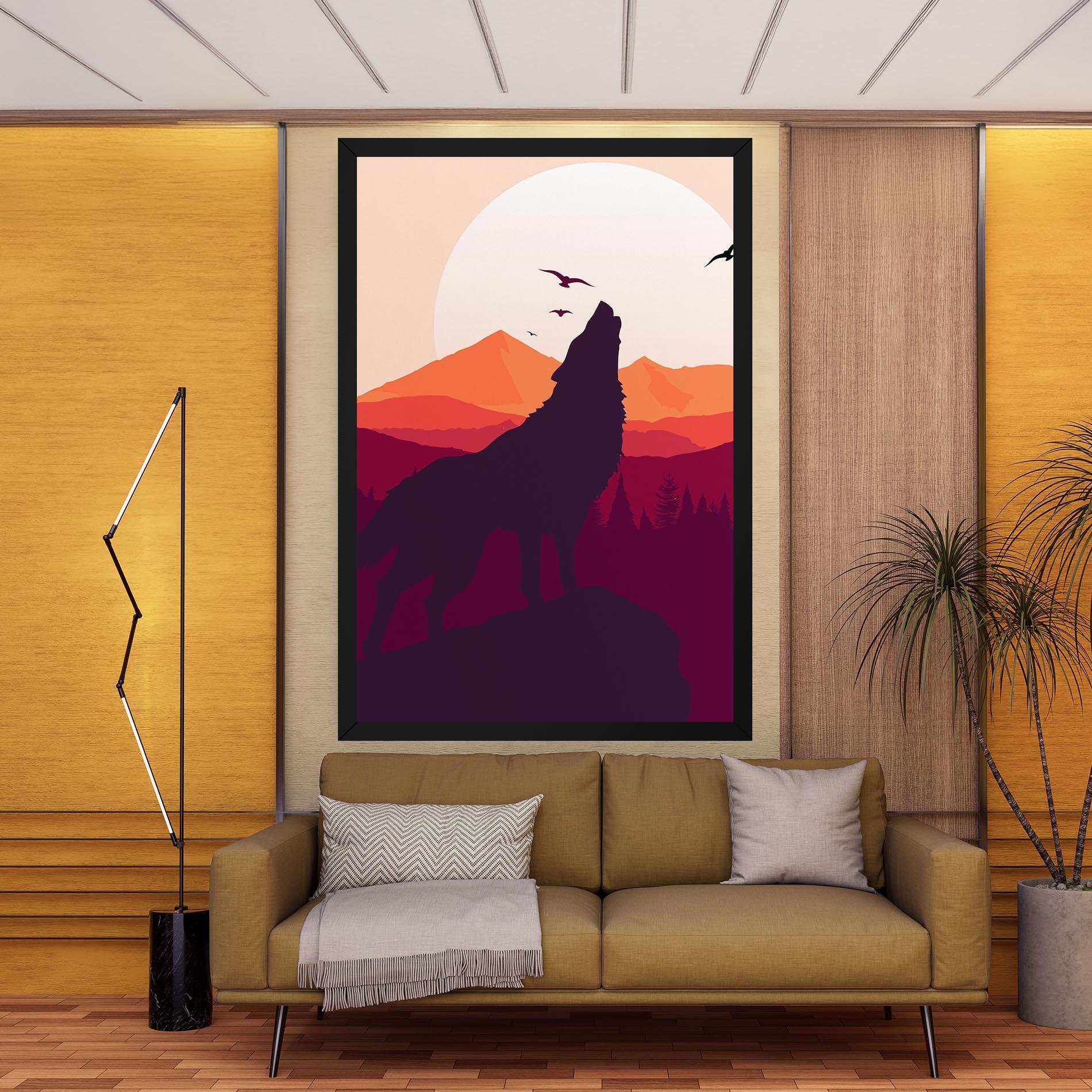 Leinwandbild Wolf Pink Moon mockup 9