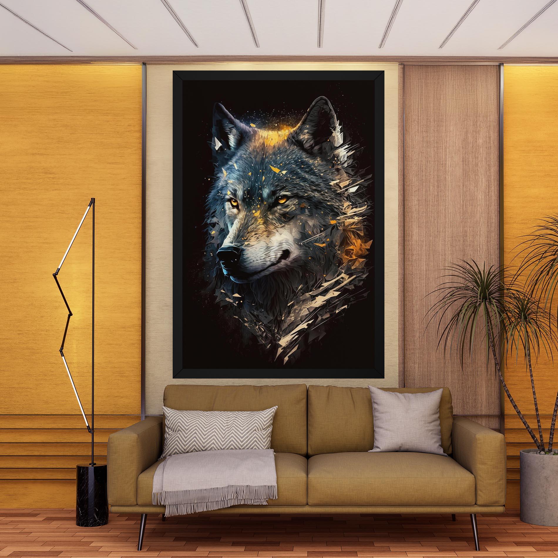 Leinwandbild Wolf Portrait mockup 9
