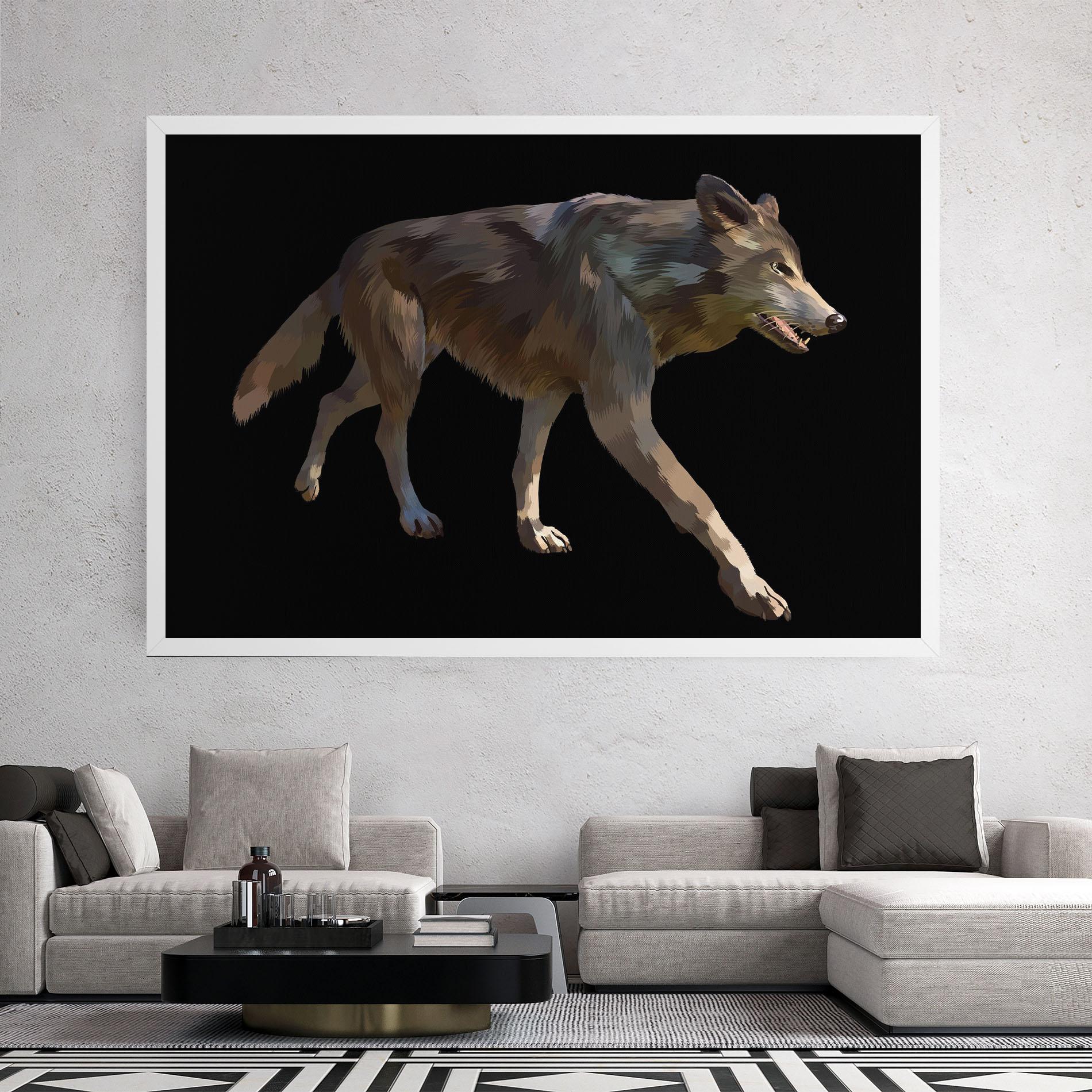 Leinwandbild 3d Wolf mockup 2