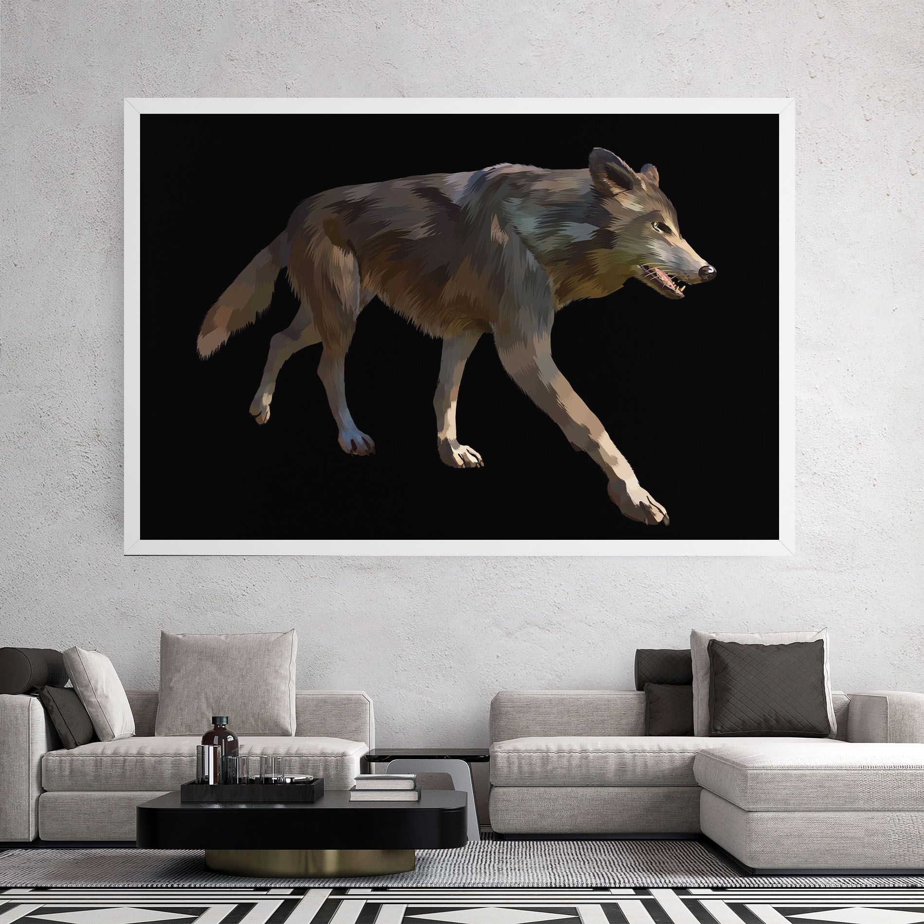 3d Wolf mockup 2