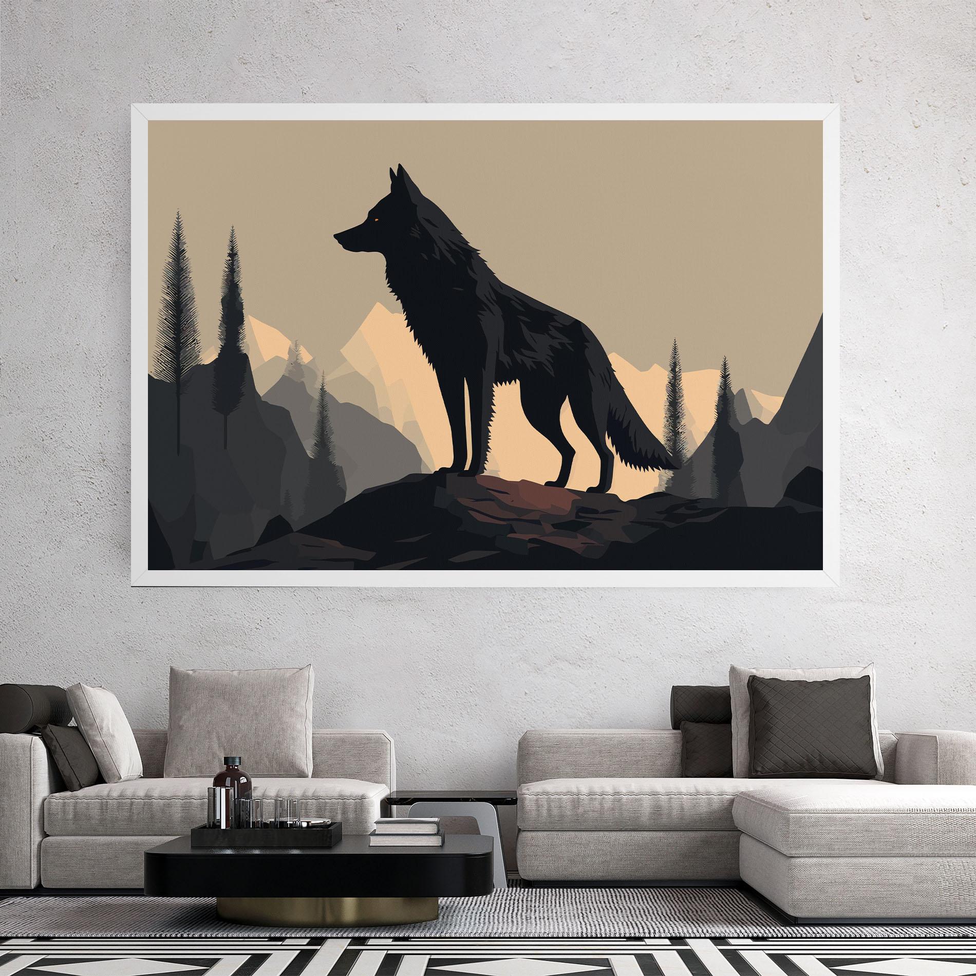 Leinwandbild Black Wolf mockup 2