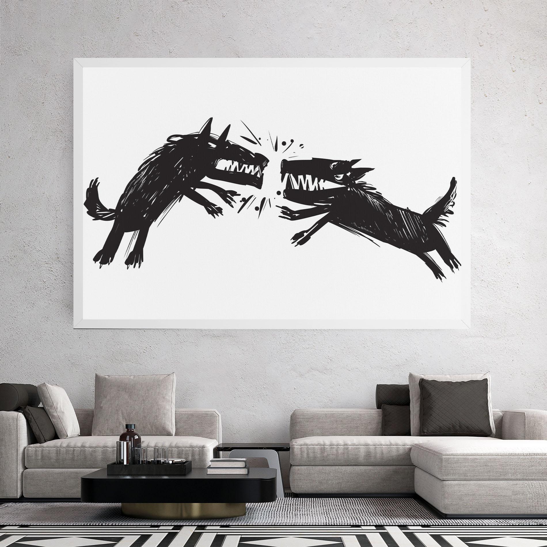 Leinwandbild Black Wolves mockup 2