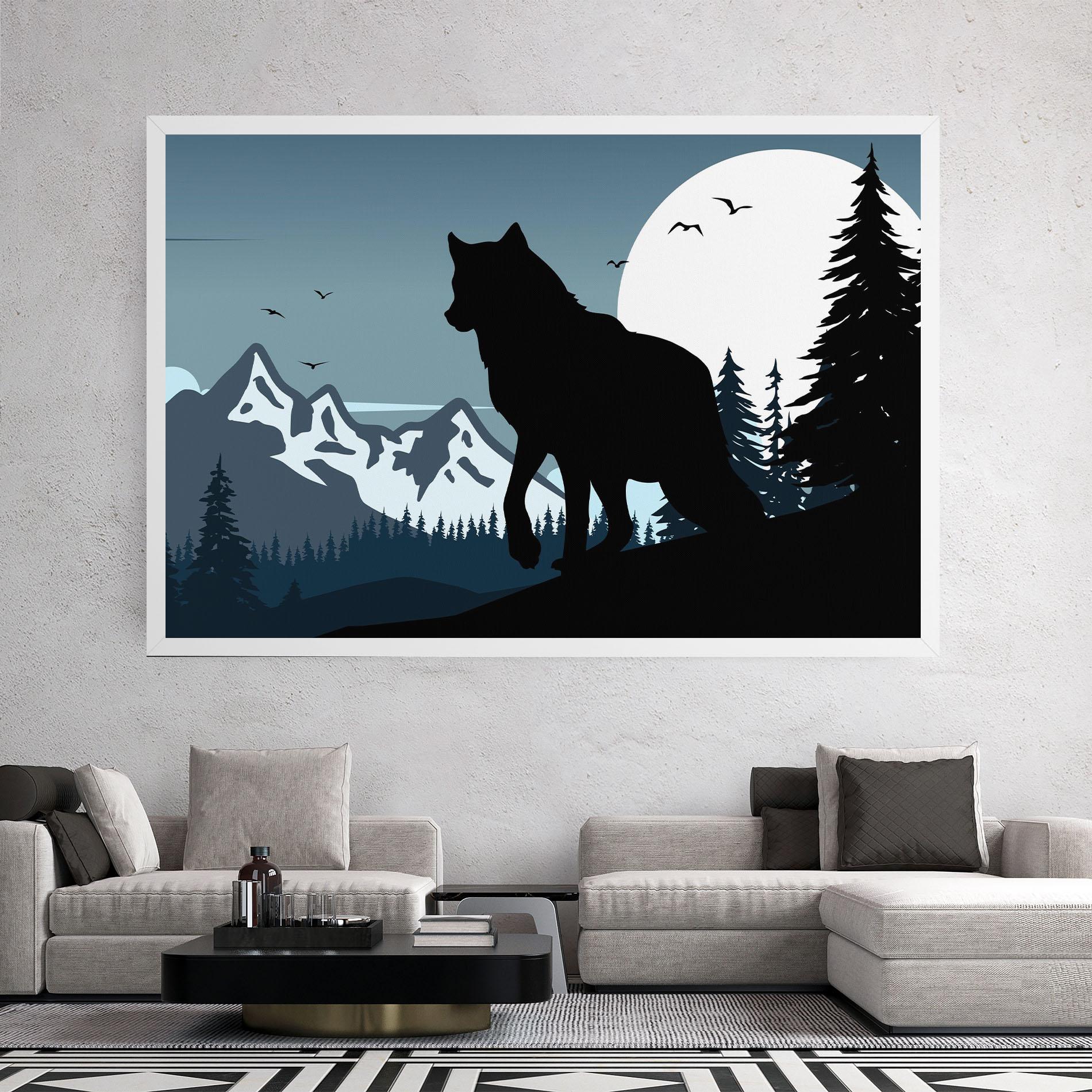 Leinwandbild Hill Wolf mockup 2