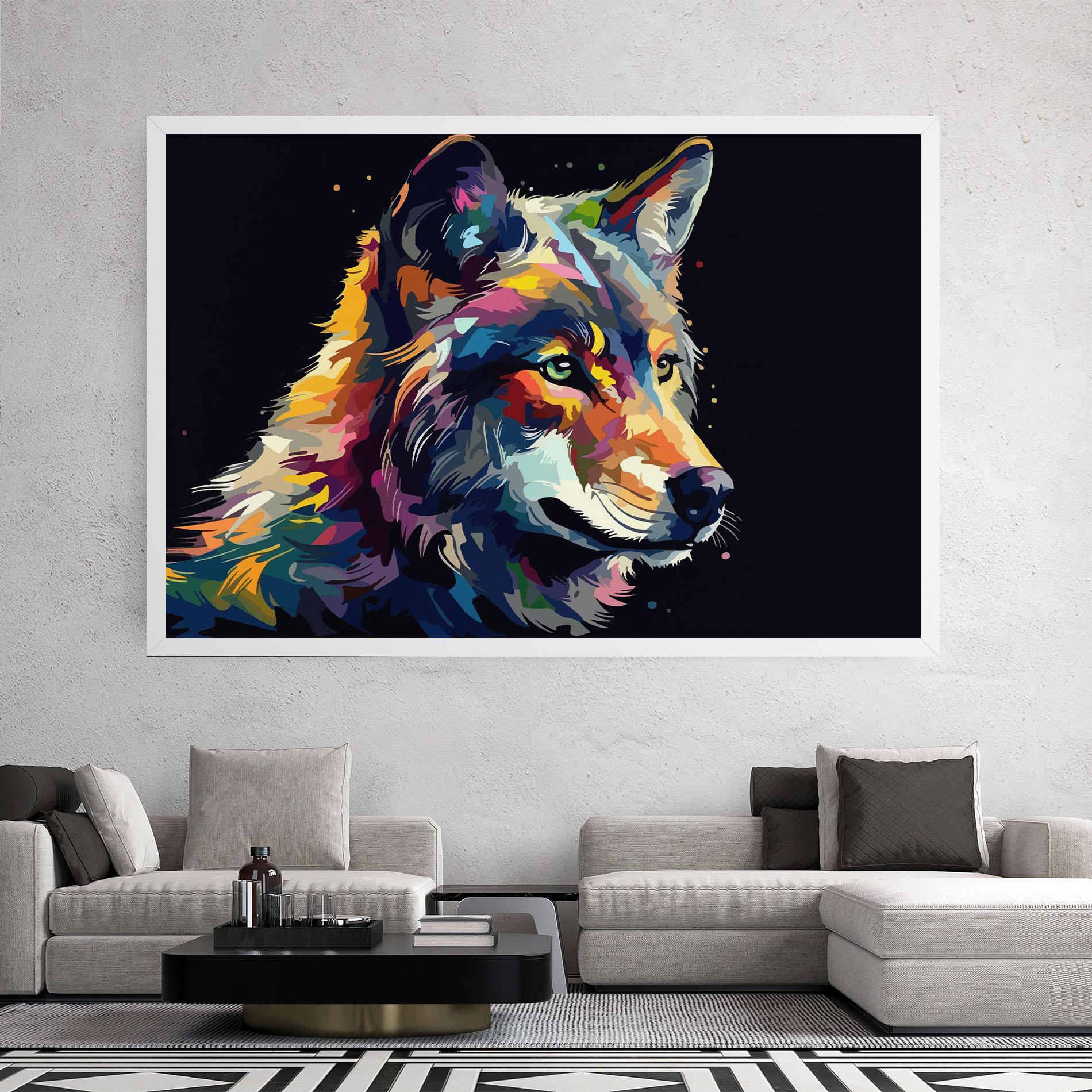 Leinwandbild Painted Wolf mockup 2