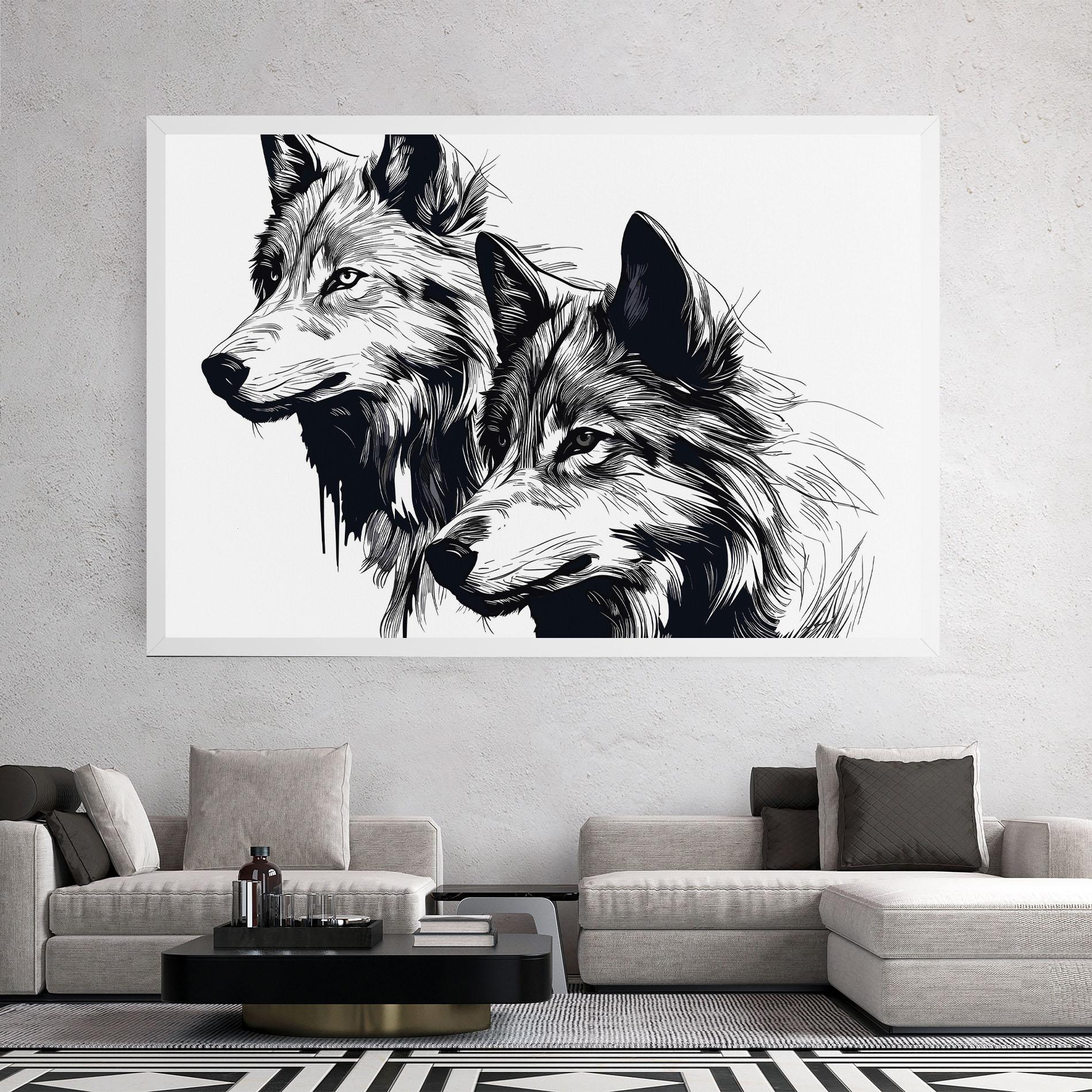 Leinwandbild Wolf Friends mockup 2