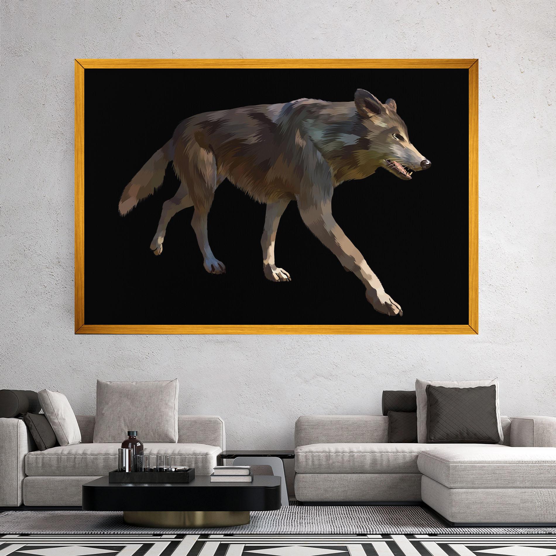 Leinwandbild 3d Wolf mockup 2