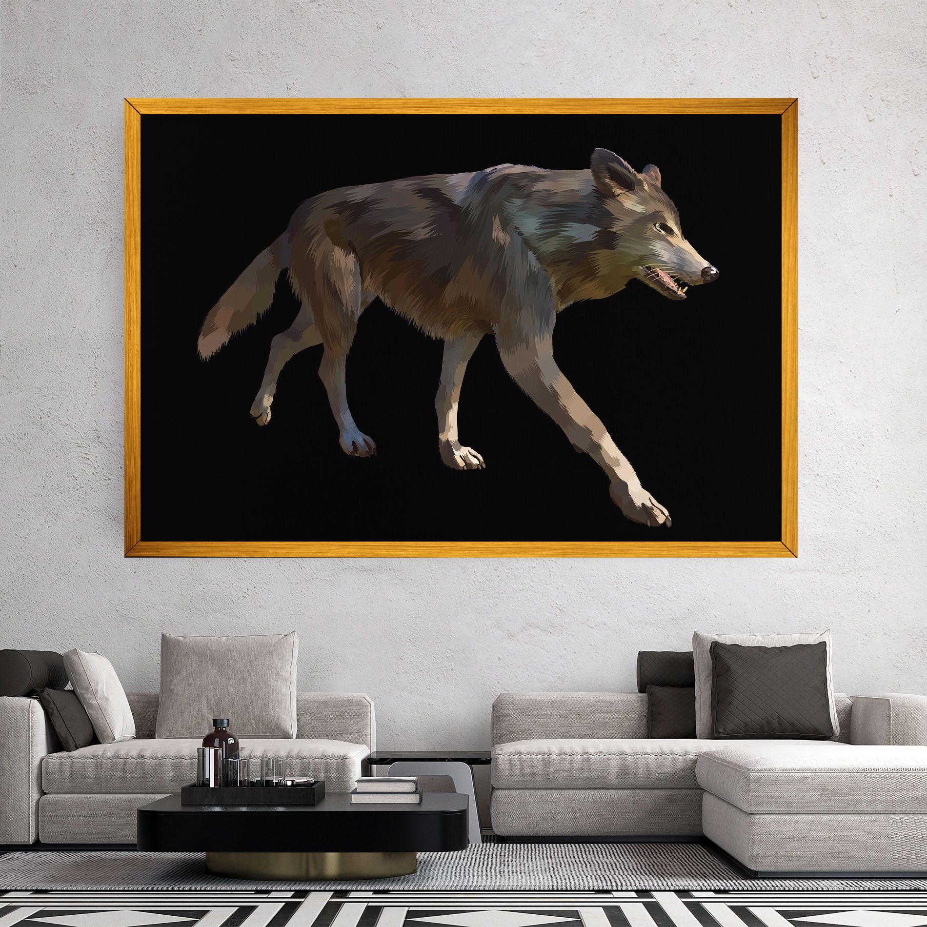 3d Wolf mockup 2