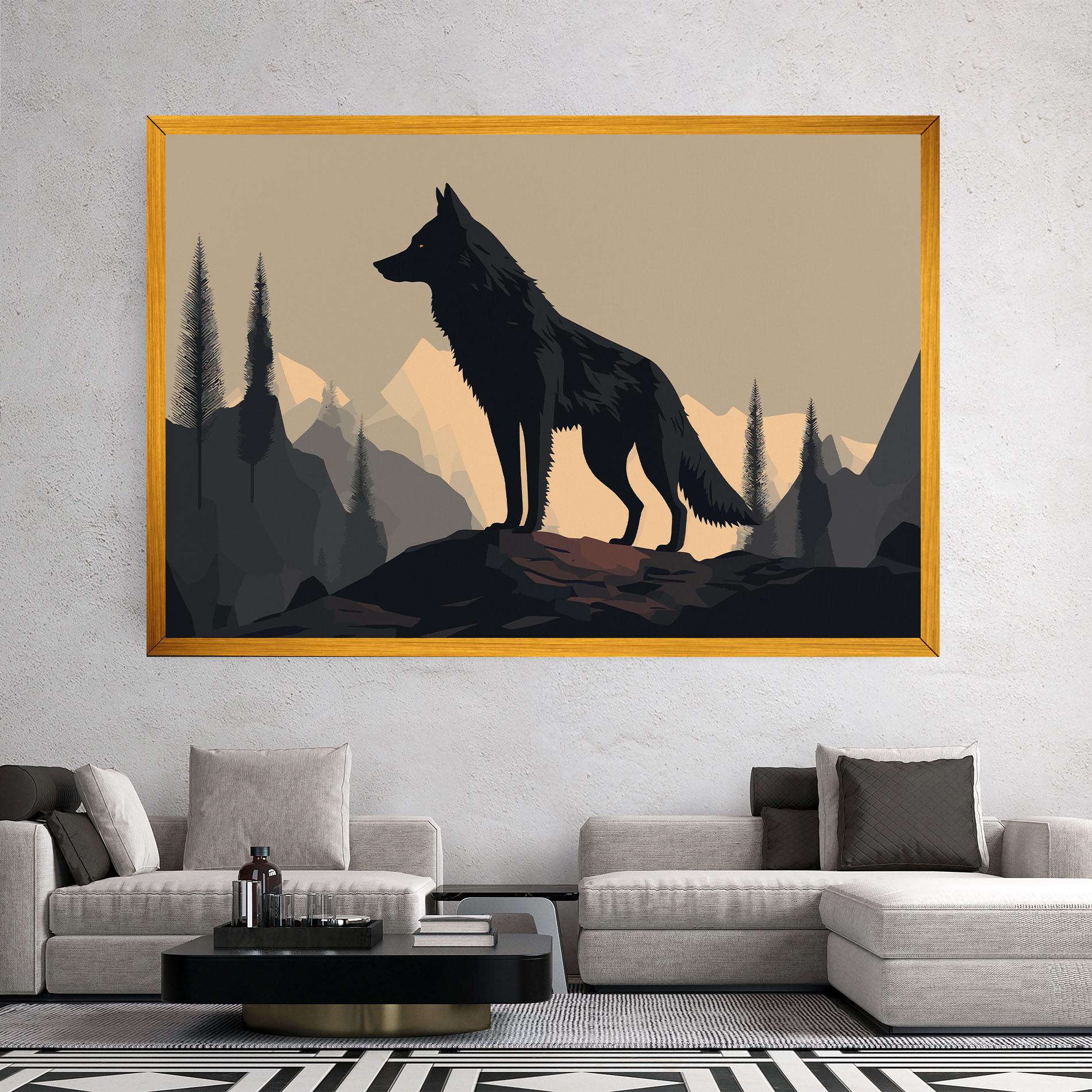 Leinwandbild Black Wolf mockup 2