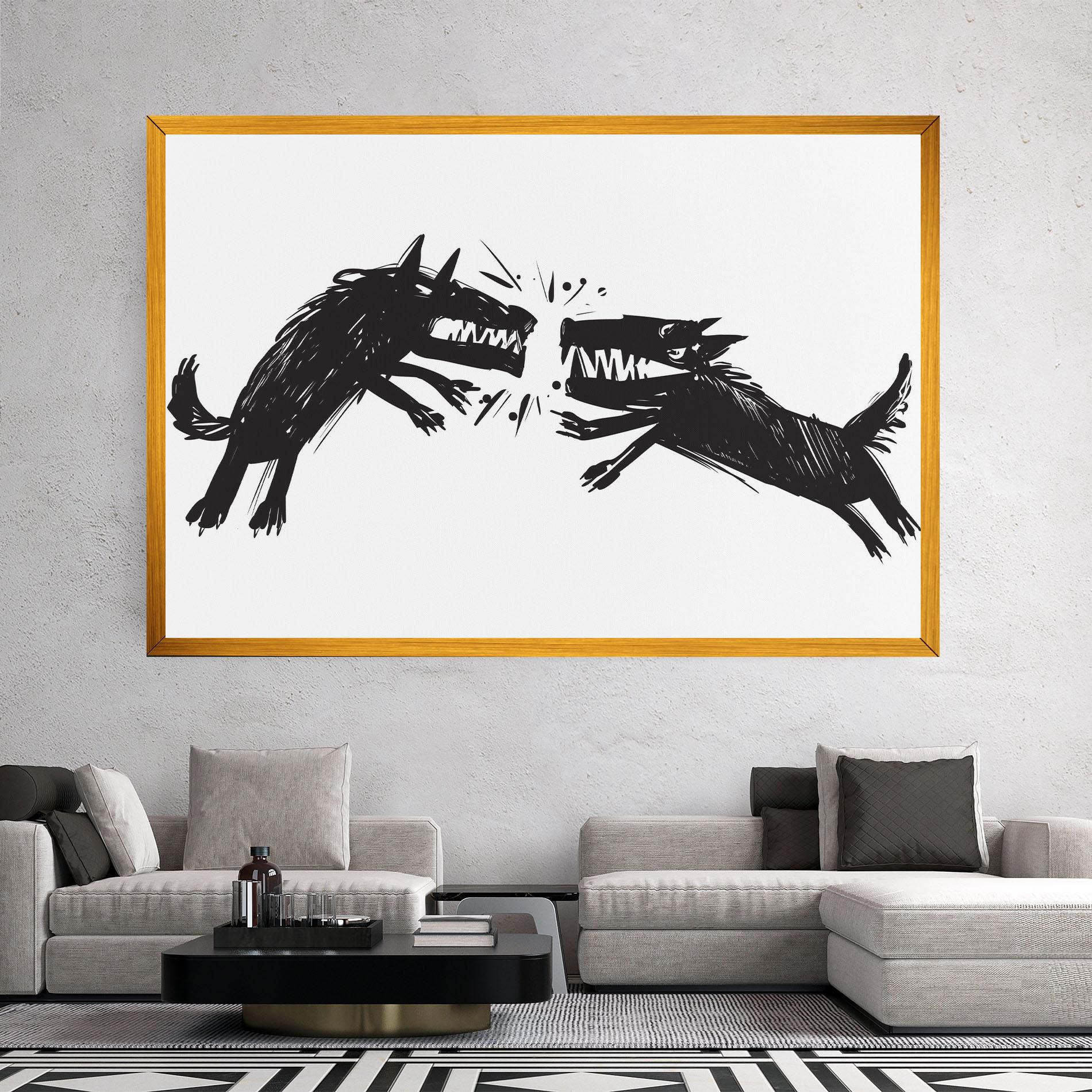 Leinwandbild Black Wolves mockup 2