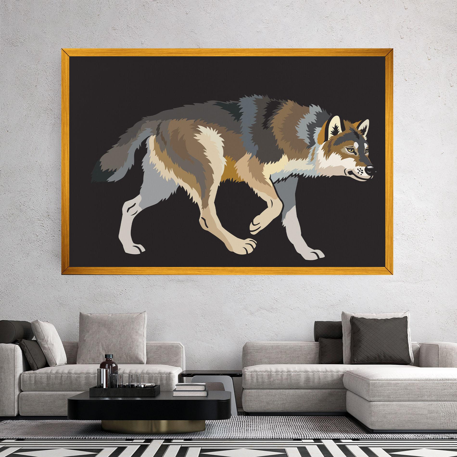 Leinwandbild Cartoon Wolf mockup 2