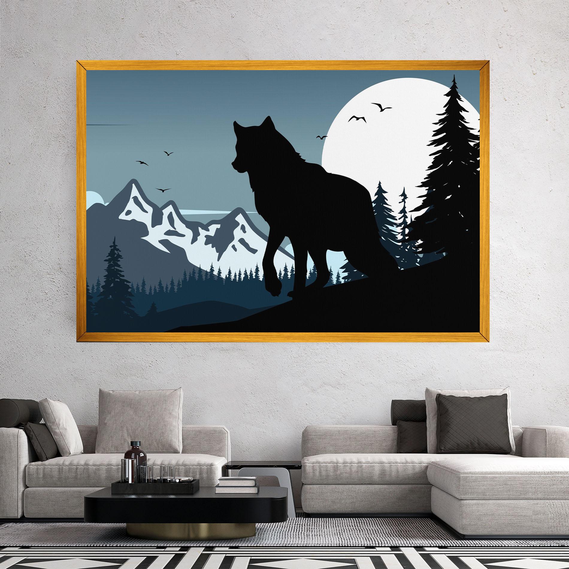 Leinwandbild Hill Wolf mockup 2