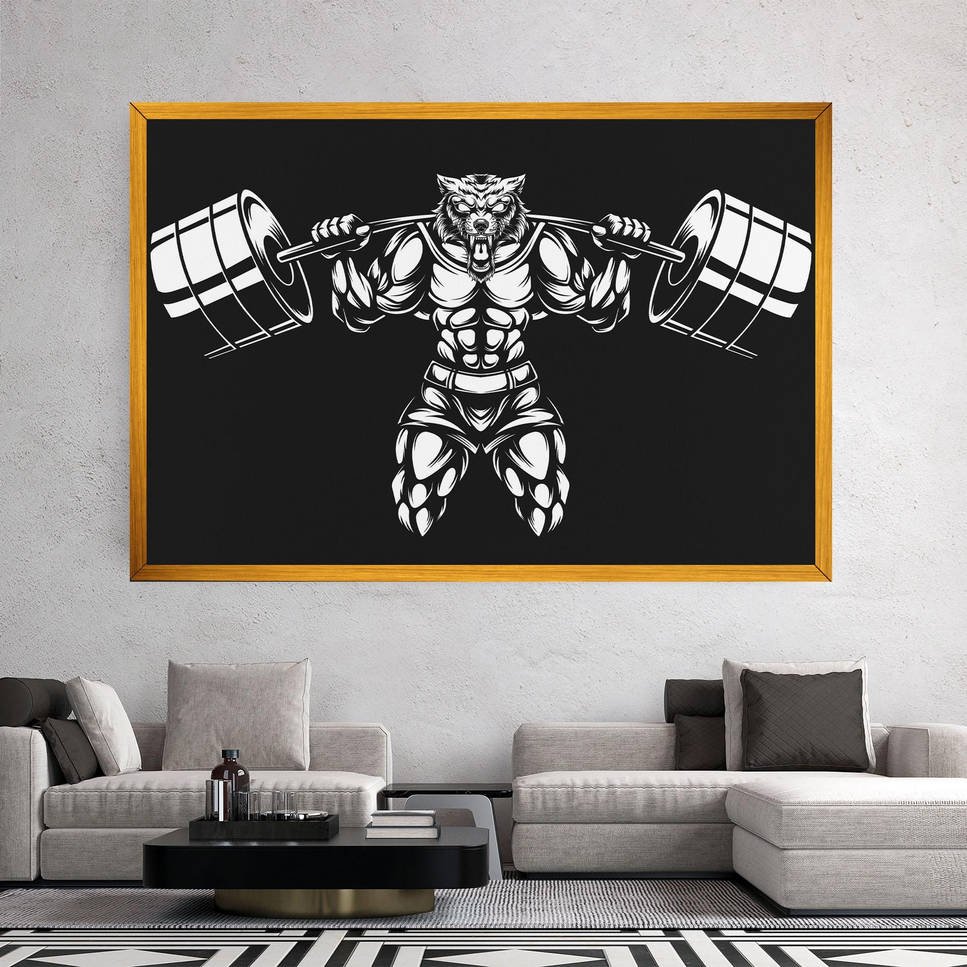 Leinwandbild Work Out Wolf mockup 2