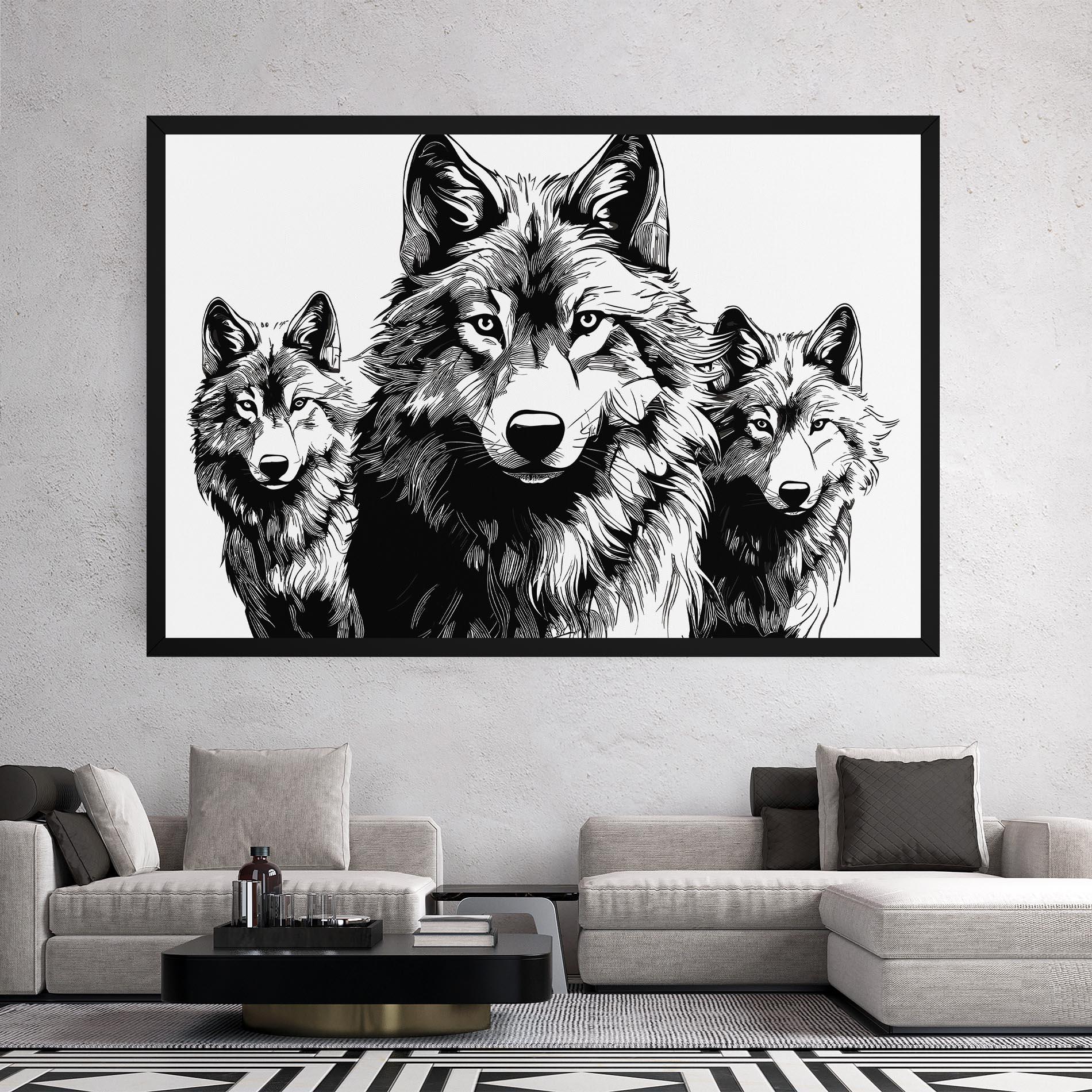Leinwandbild 3 Wolves mockup 2