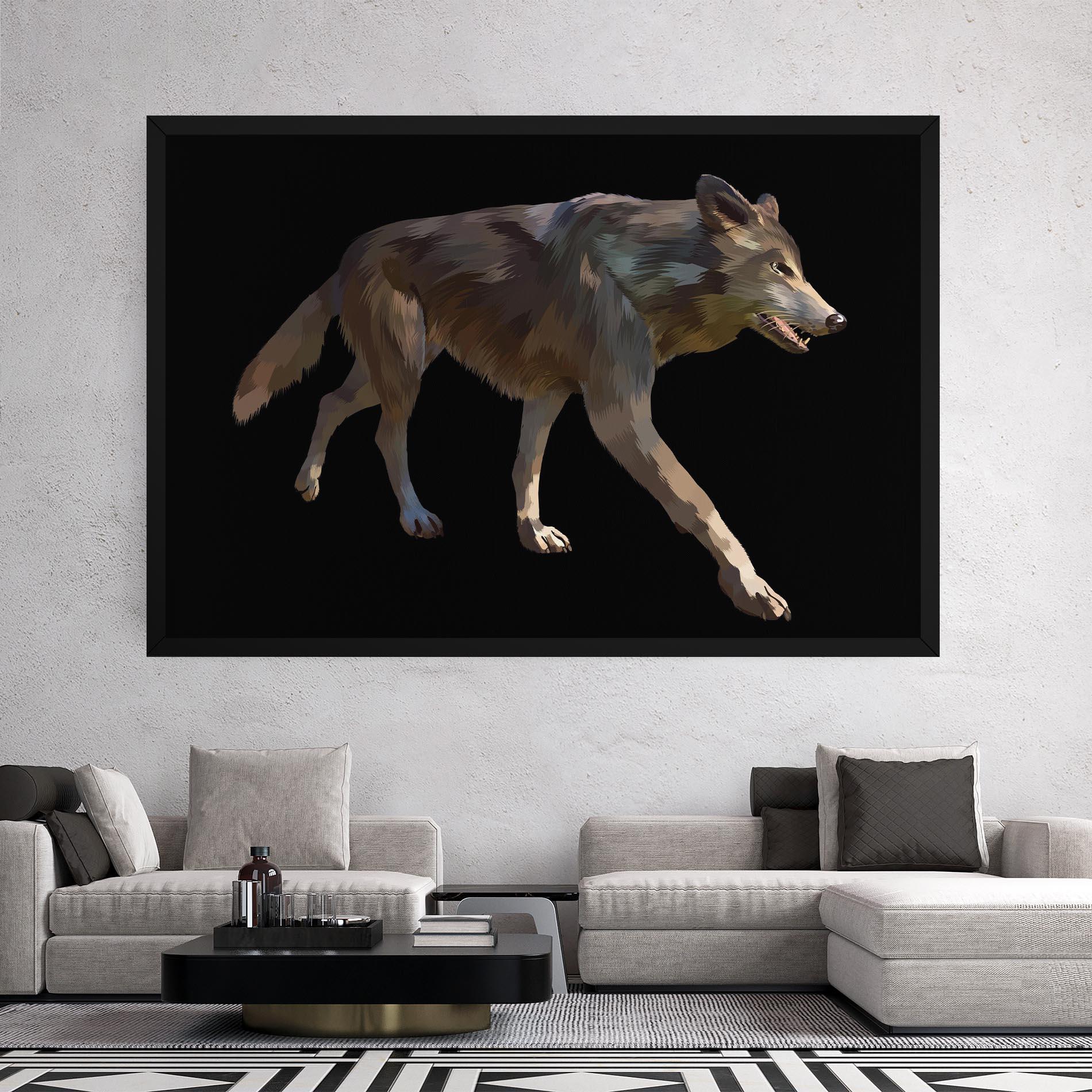 Leinwandbild 3d Wolf mockup 2
