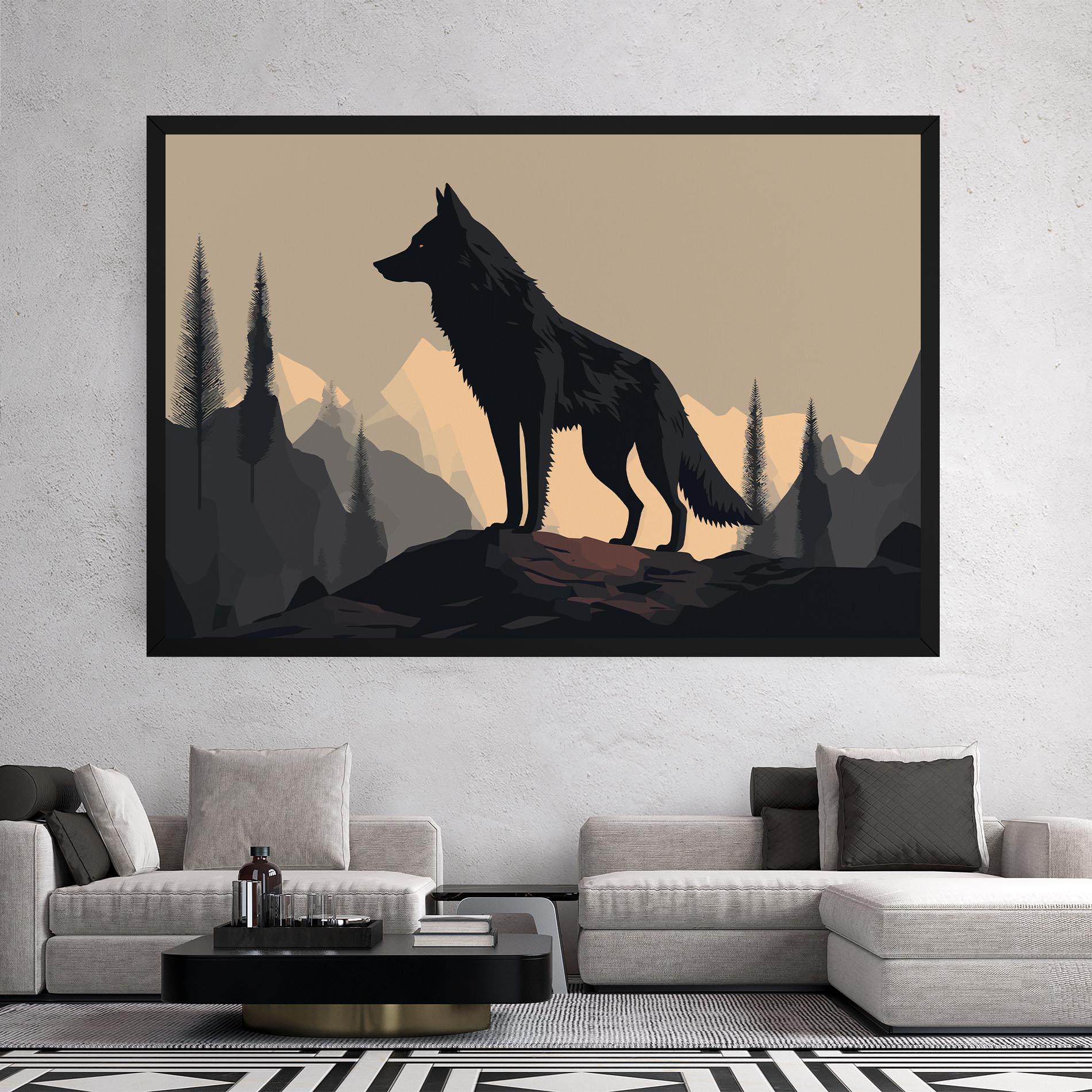 Leinwandbild Black Wolf mockup 2