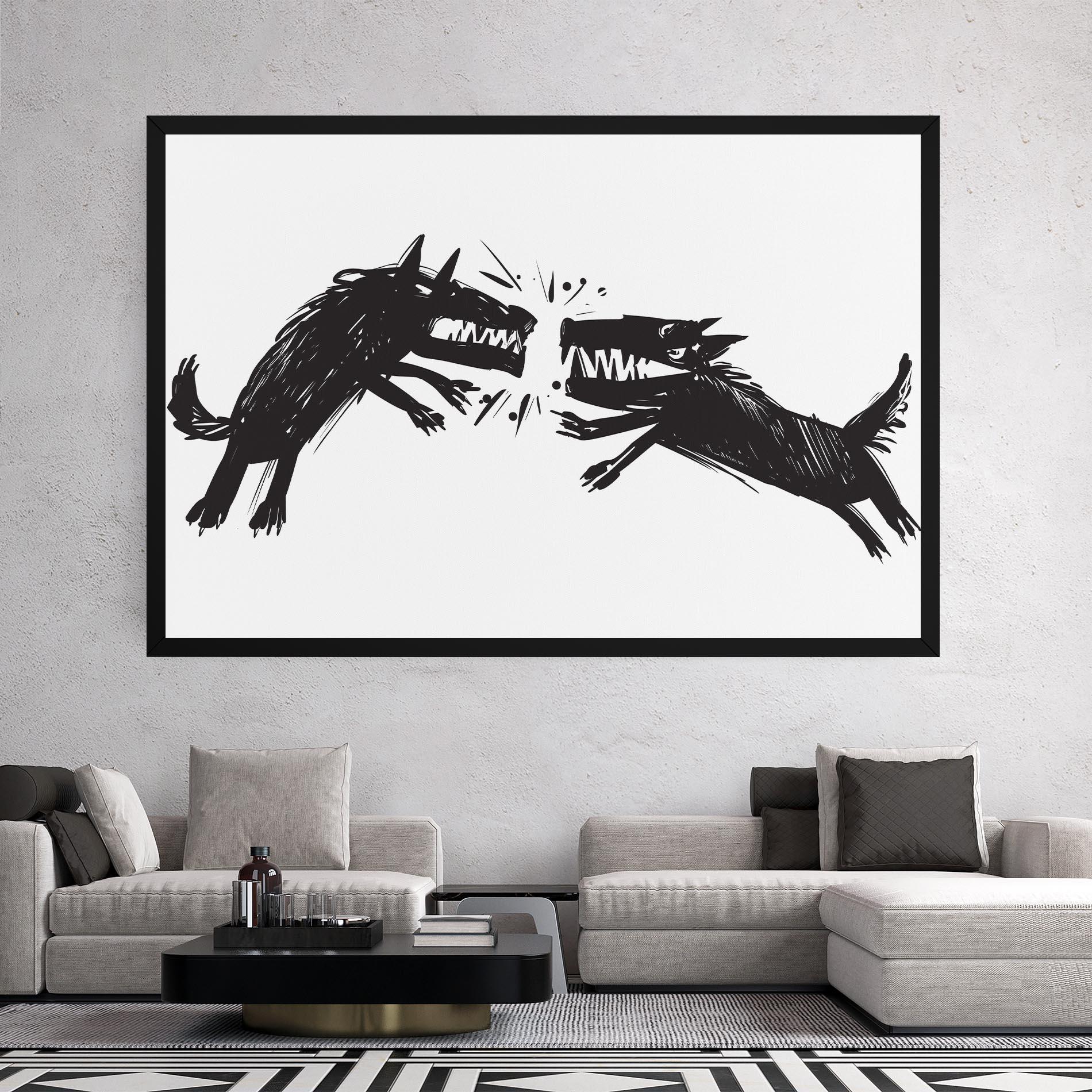 Leinwandbild Black Wolves mockup 2