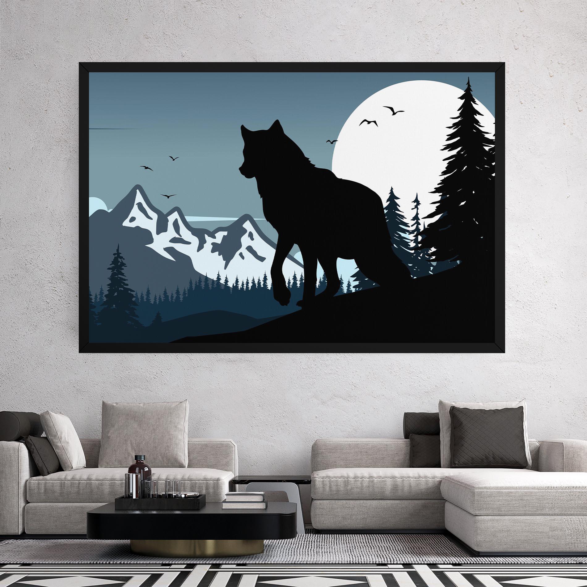 Leinwandbild Hill Wolf mockup 2
