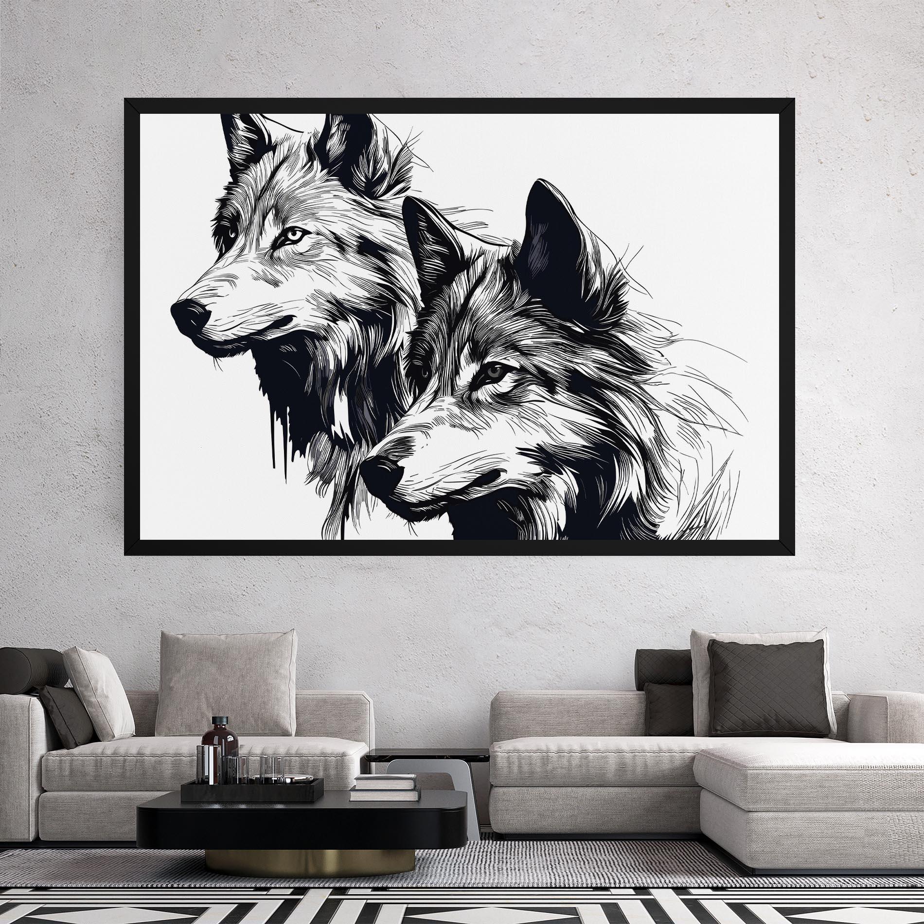 Leinwandbild Wolf Friends mockup 2