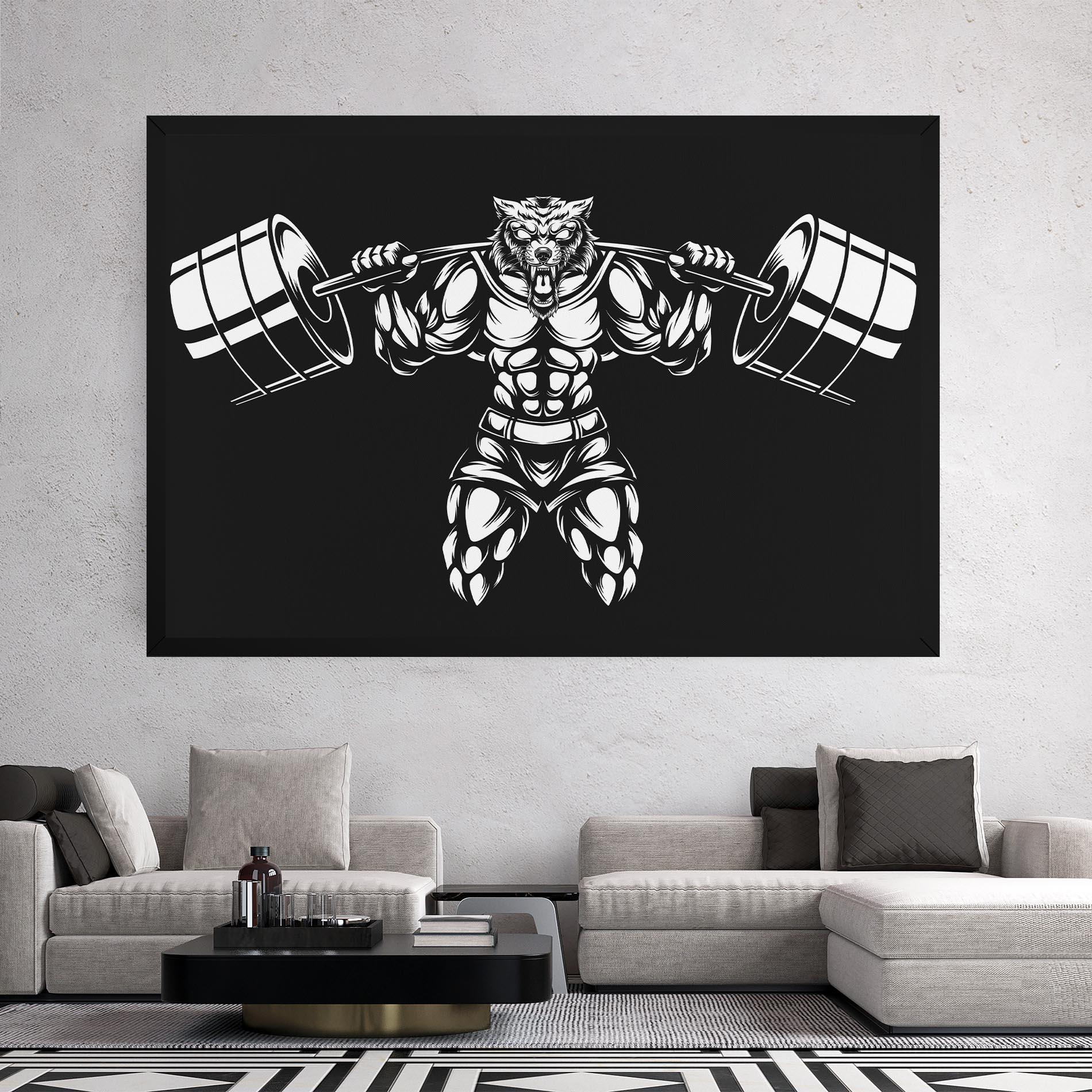 Leinwandbild Work Out Wolf mockup 2