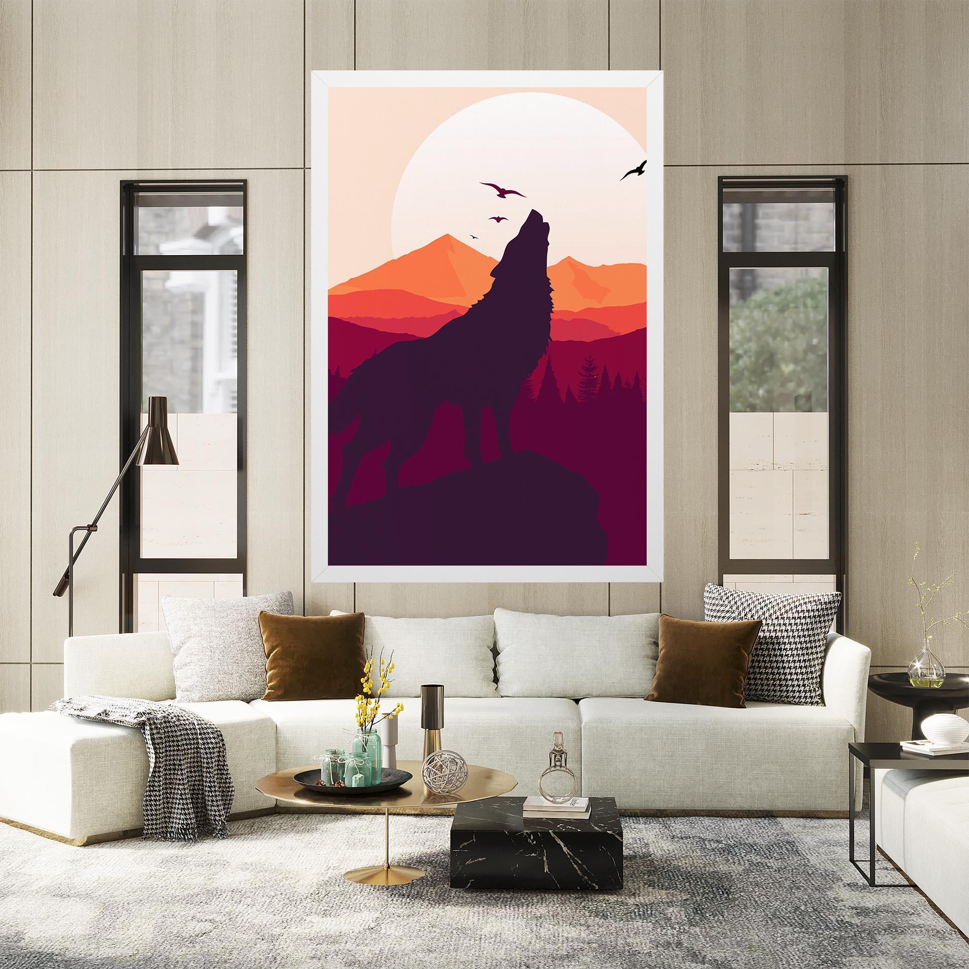 Leinwandbild Wolf Pink Moon mockup 2