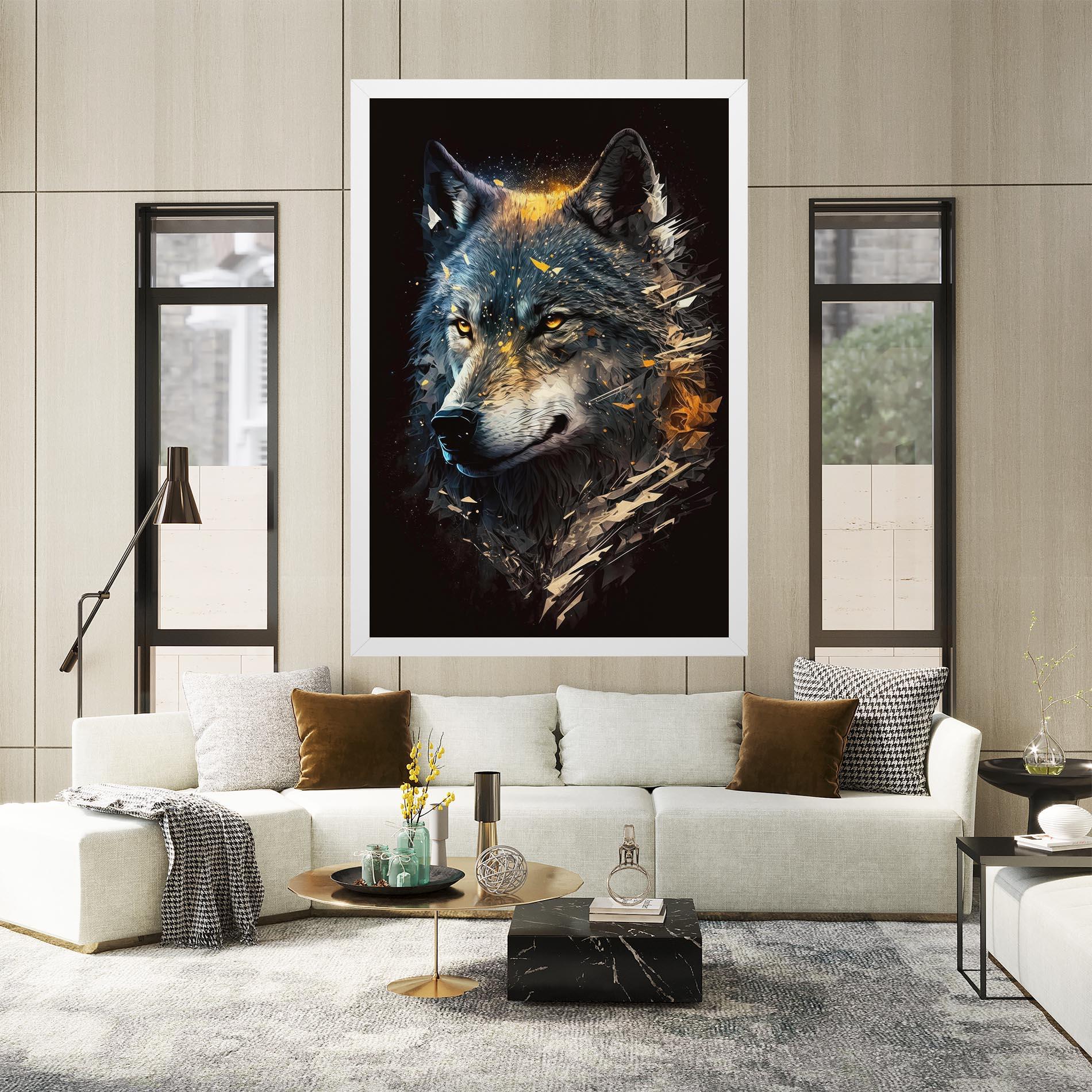 Leinwandbild Wolf Portrait mockup 2