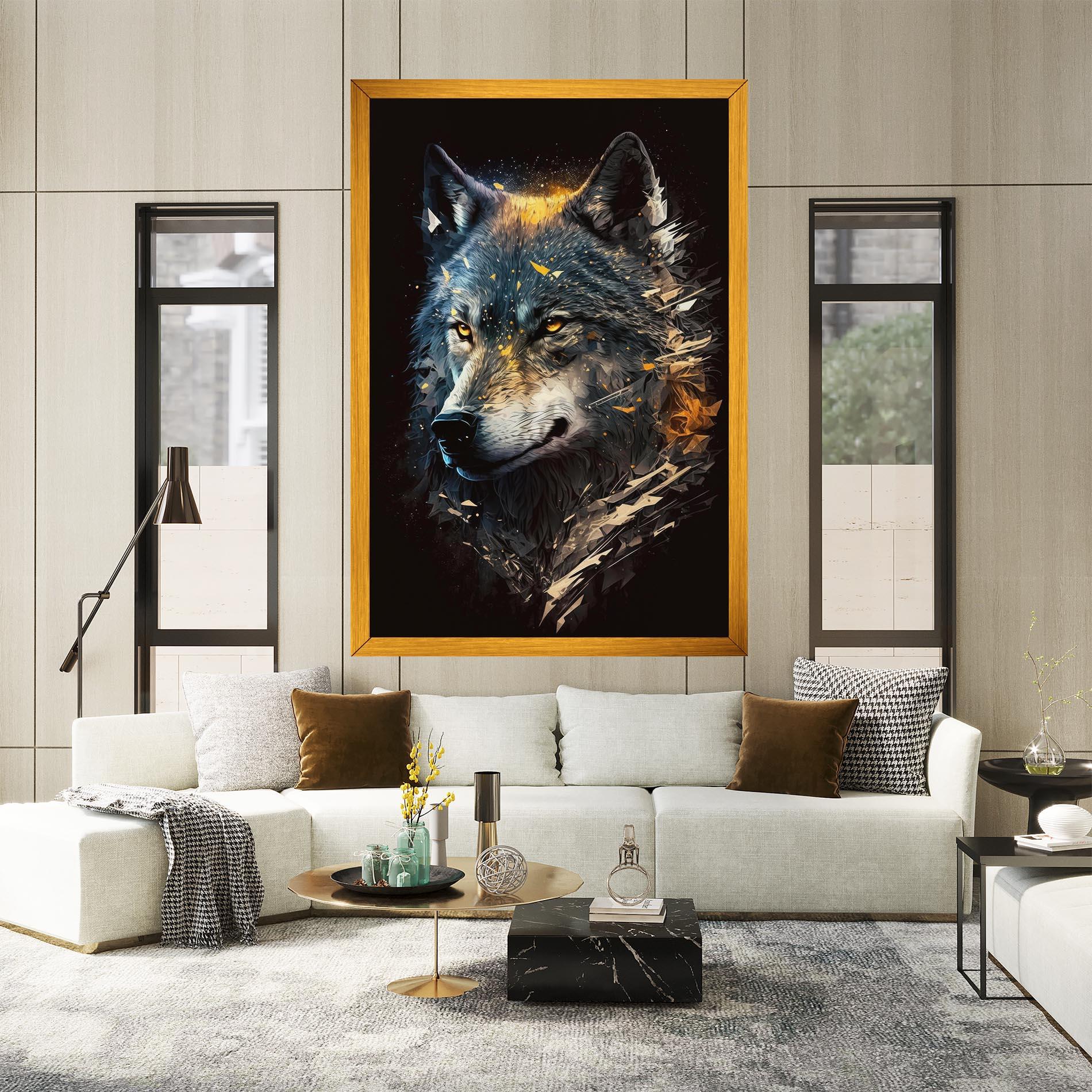 Leinwandbild Wolf Portrait mockup 2
