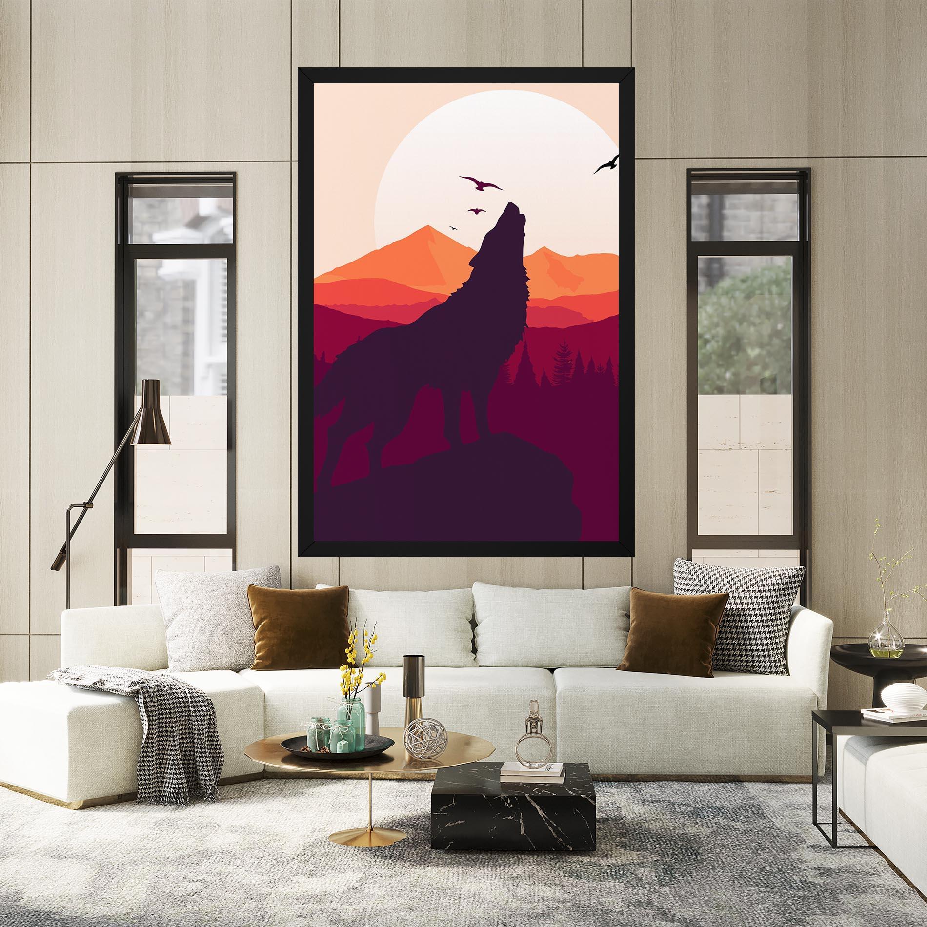Leinwandbild Wolf Pink Moon mockup 2